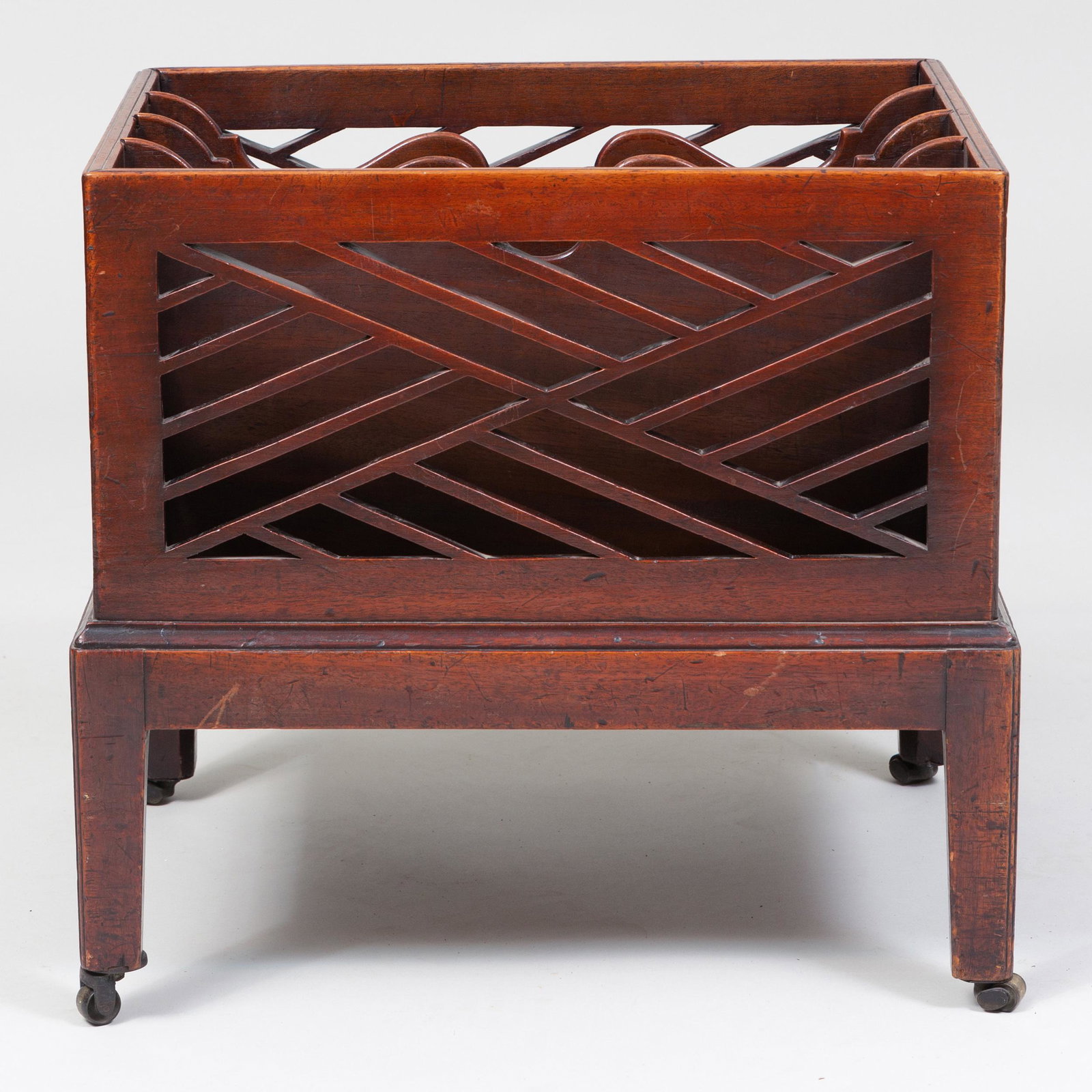 George III Mahogany Canterbury: George III Mahogany Canterbury 18 x 20 x 16 in. Sold Sotheby's, NY, April 20-23, 1983, Lot 644.