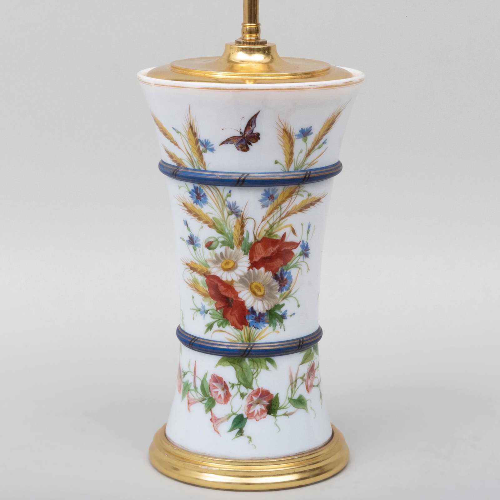 French Opaline Glass Vase Mounted as a Lamp: French Opaline Glass Vase Mounted as a Lamp 19 in. high (to socket).
