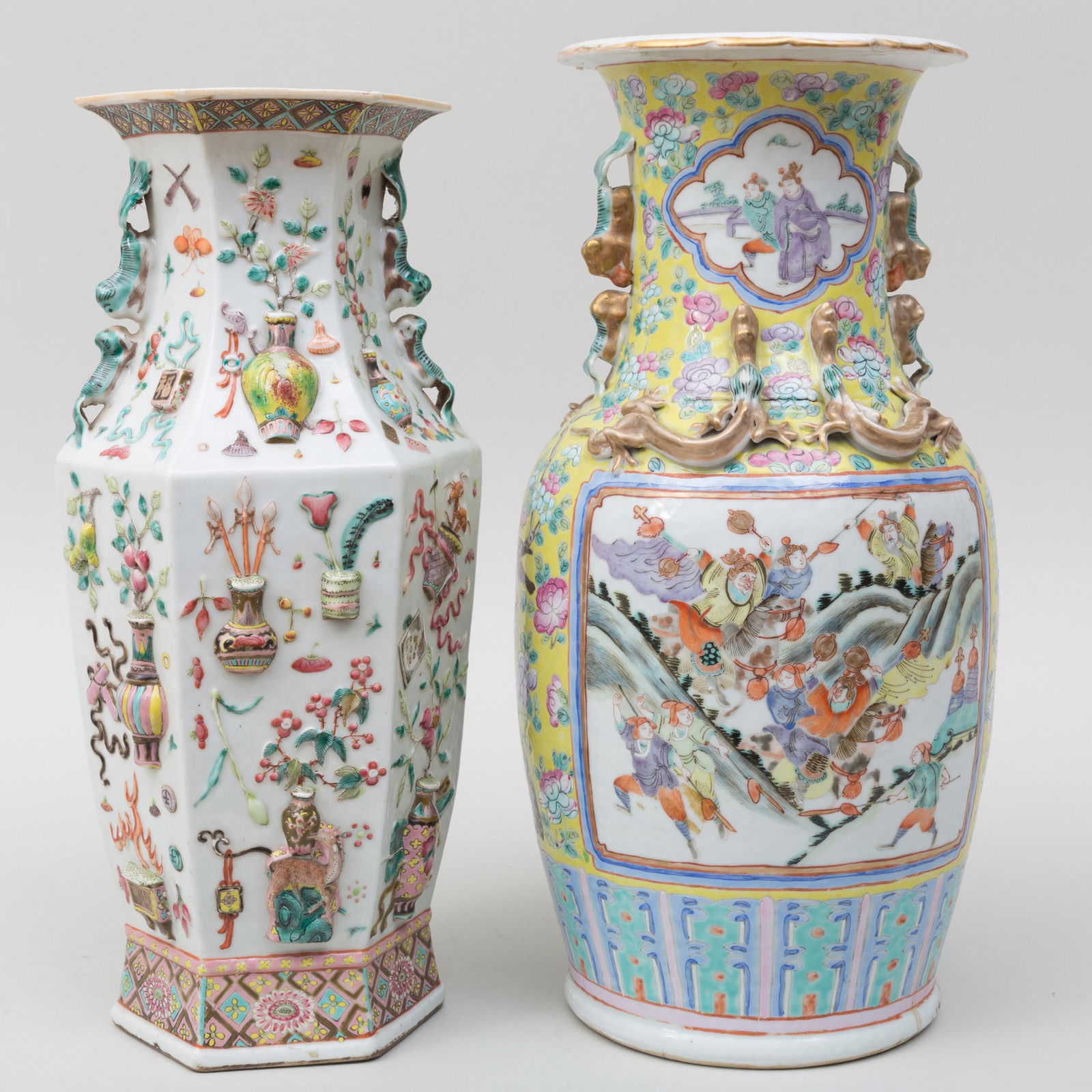 Two Chinese Export Porcelain Vases