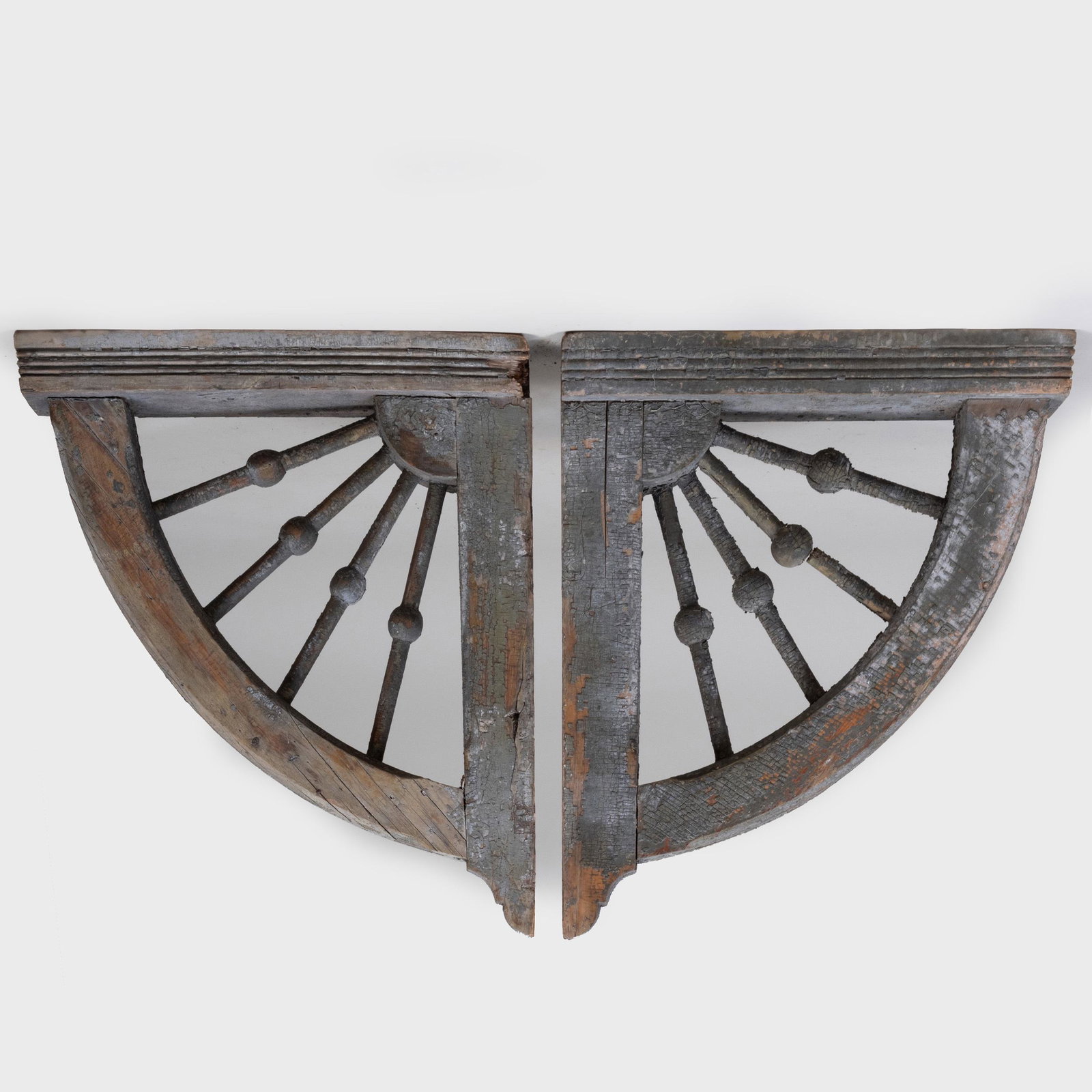 Pair of Victorian Painted Corbels: Pair of Victorian Painted Corbels 24 x 30 x 6 in.