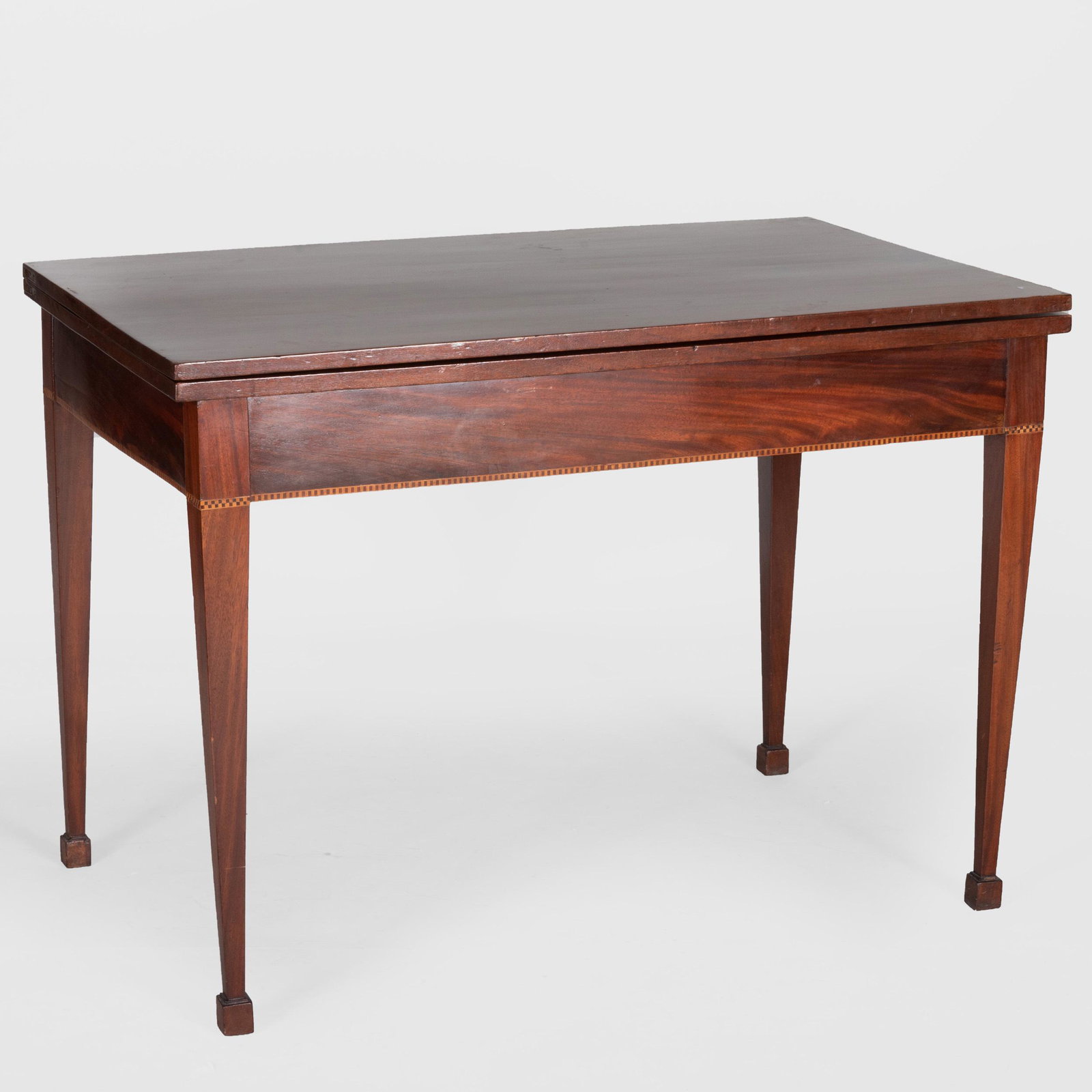 George III Inlaid Mahogany Table: George III Inlaid Mahogany Table 28 3/4 x 52 1/4 x 41 in. Property from the Repository of a Distinguished Businessman