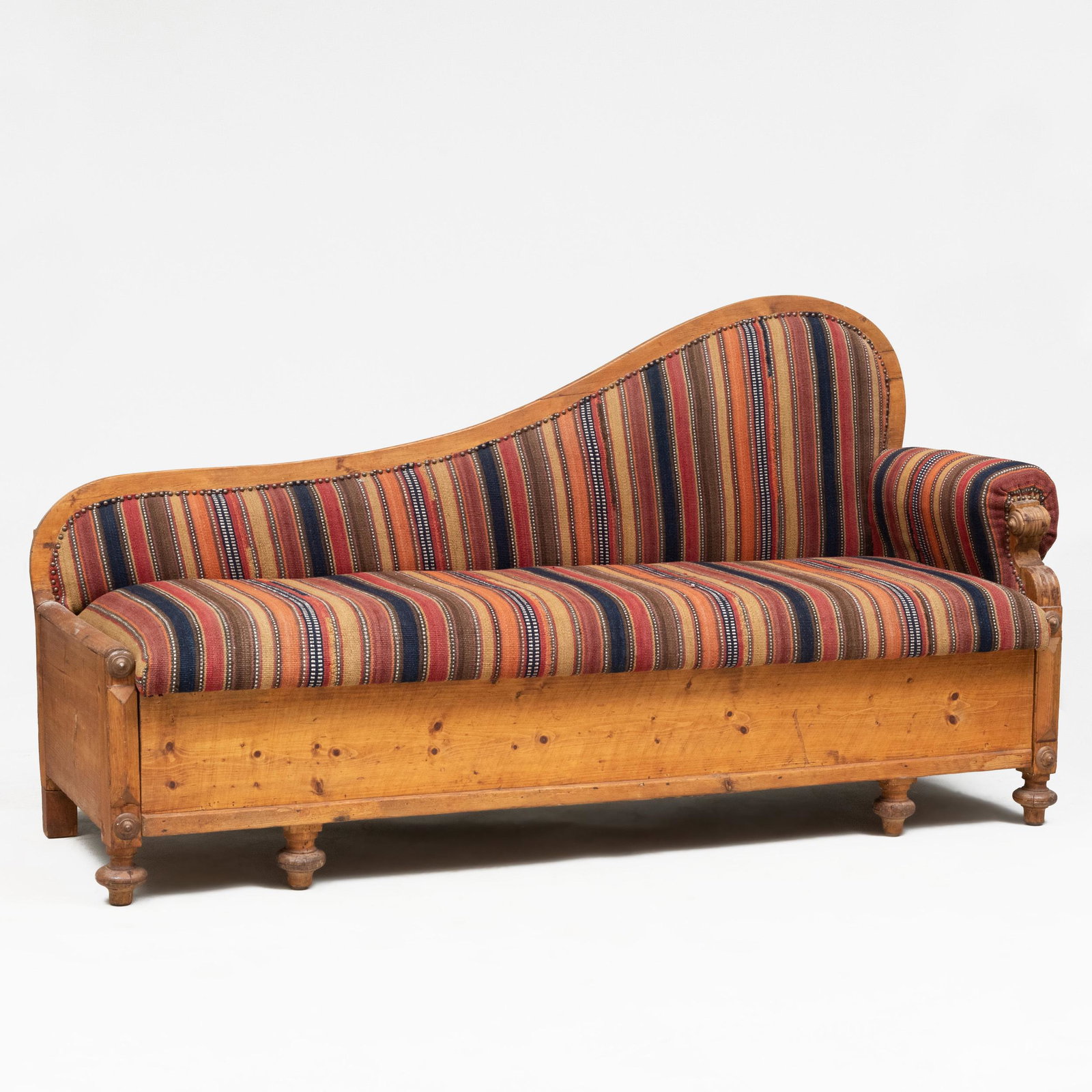 Swedish Provincial Pine Sofa With Drawer: Swedish Provincial Pine Sofa With Drawer 39 1/2 x 6 ft. 2 in. x 29 in.