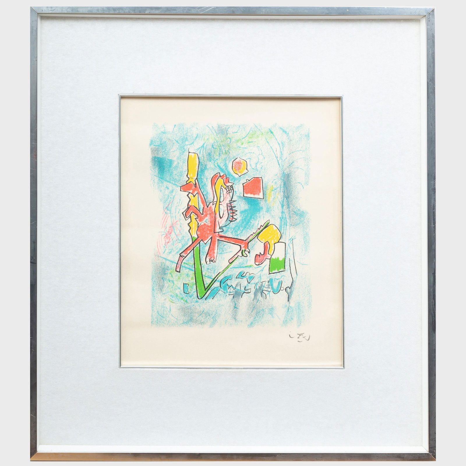 Roberto Matta (1911-2002): Untitled: Roberto Matta (1911-2002): Untitled Lithograph in colors on wove paper, signed in pencil, from the edition of unknown size, indistinctly inscribed on the reverse. 18 x 14 in. (sheet), 28 x 25 in. (fra