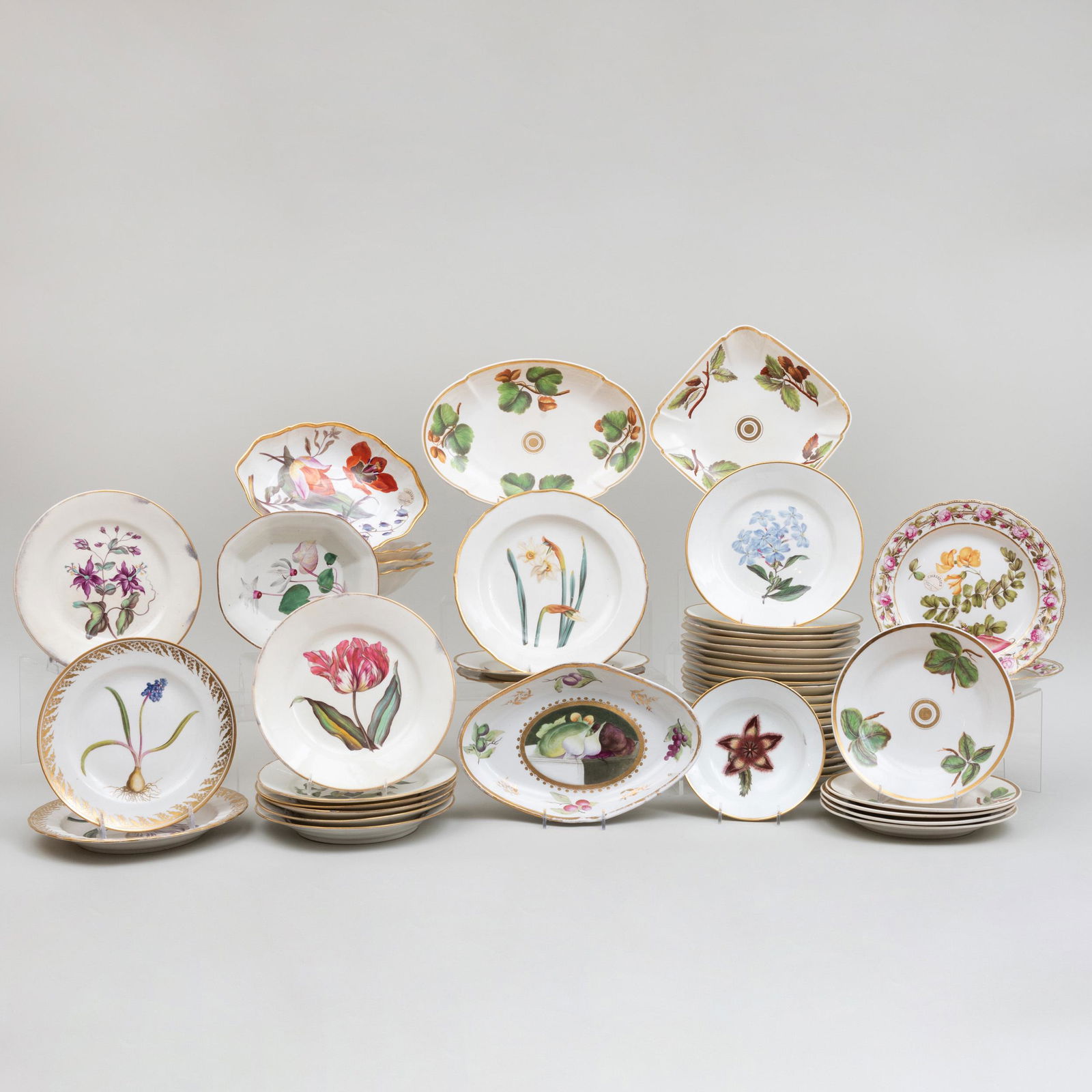 Assembled Derby Porcelain Botanical Part Service (1 of 20)