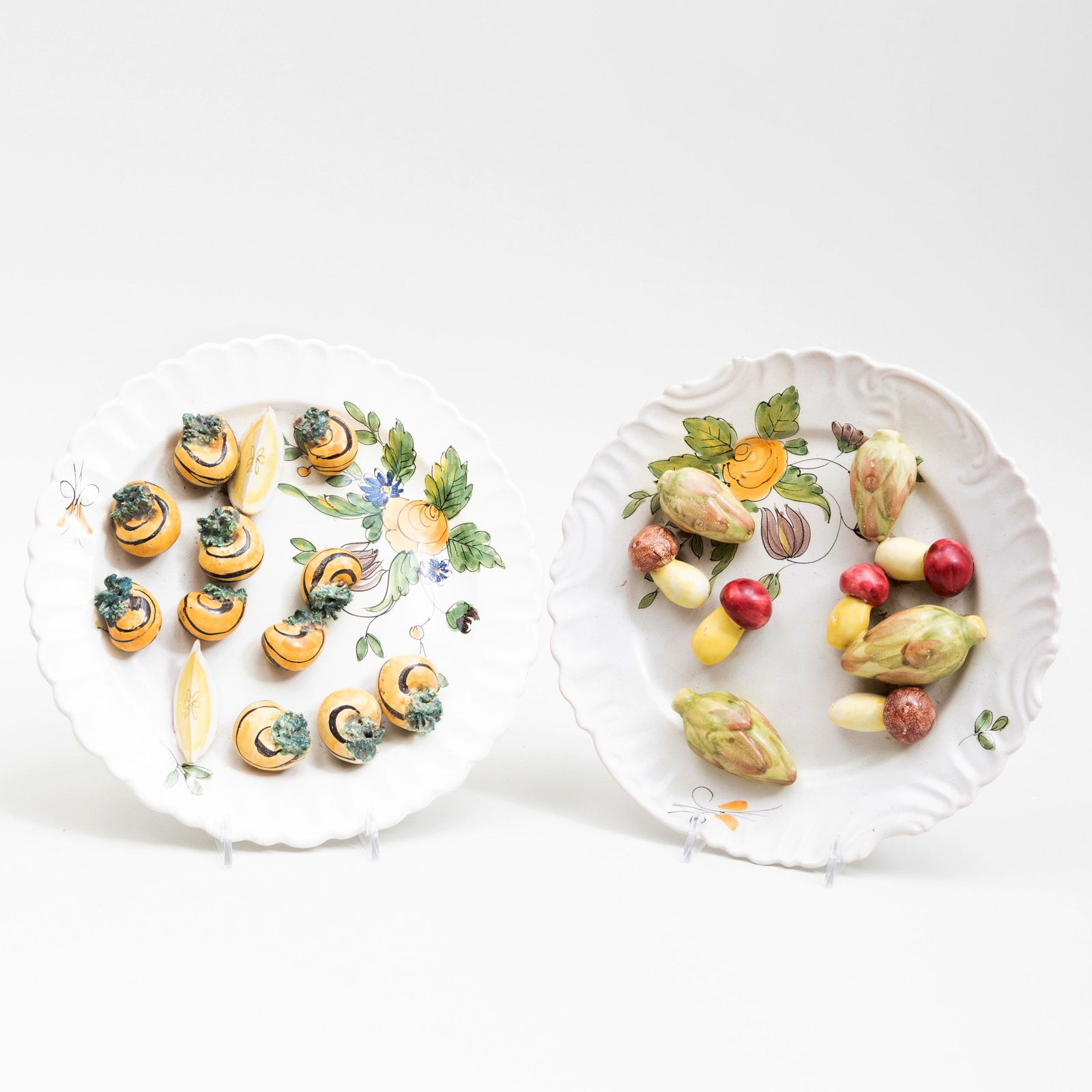 Two Italian Trompe L'Oeil Earthenware Plates (1 of 6)