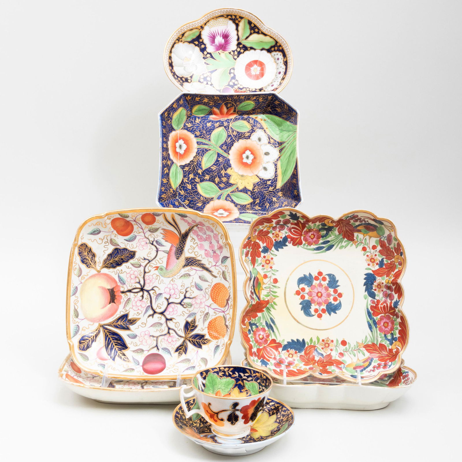 Group of English Cobalt Porcelain Table Wares (1 of 4)