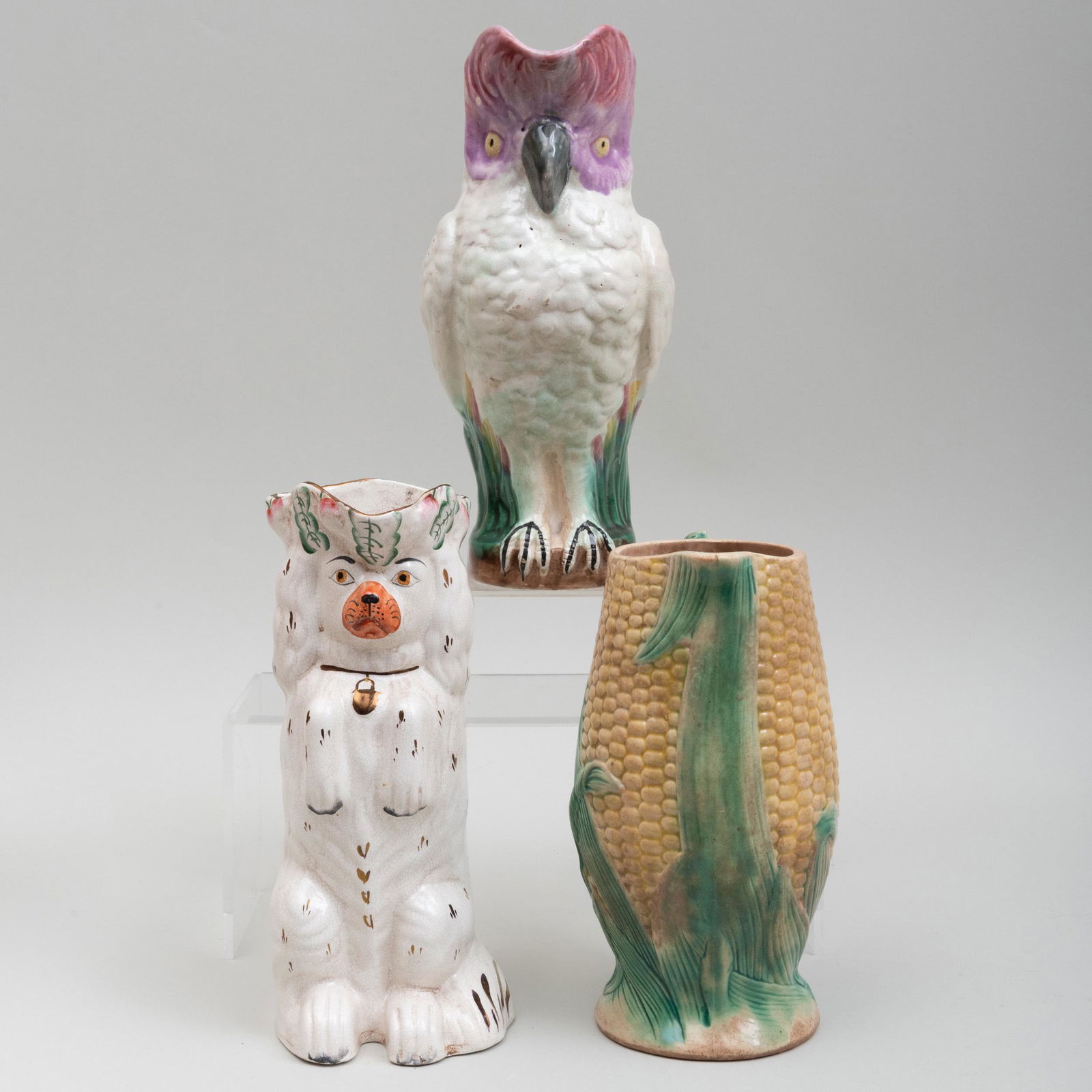 Two Majolica Jugs and a Staffordshire Jug (1 of 7)