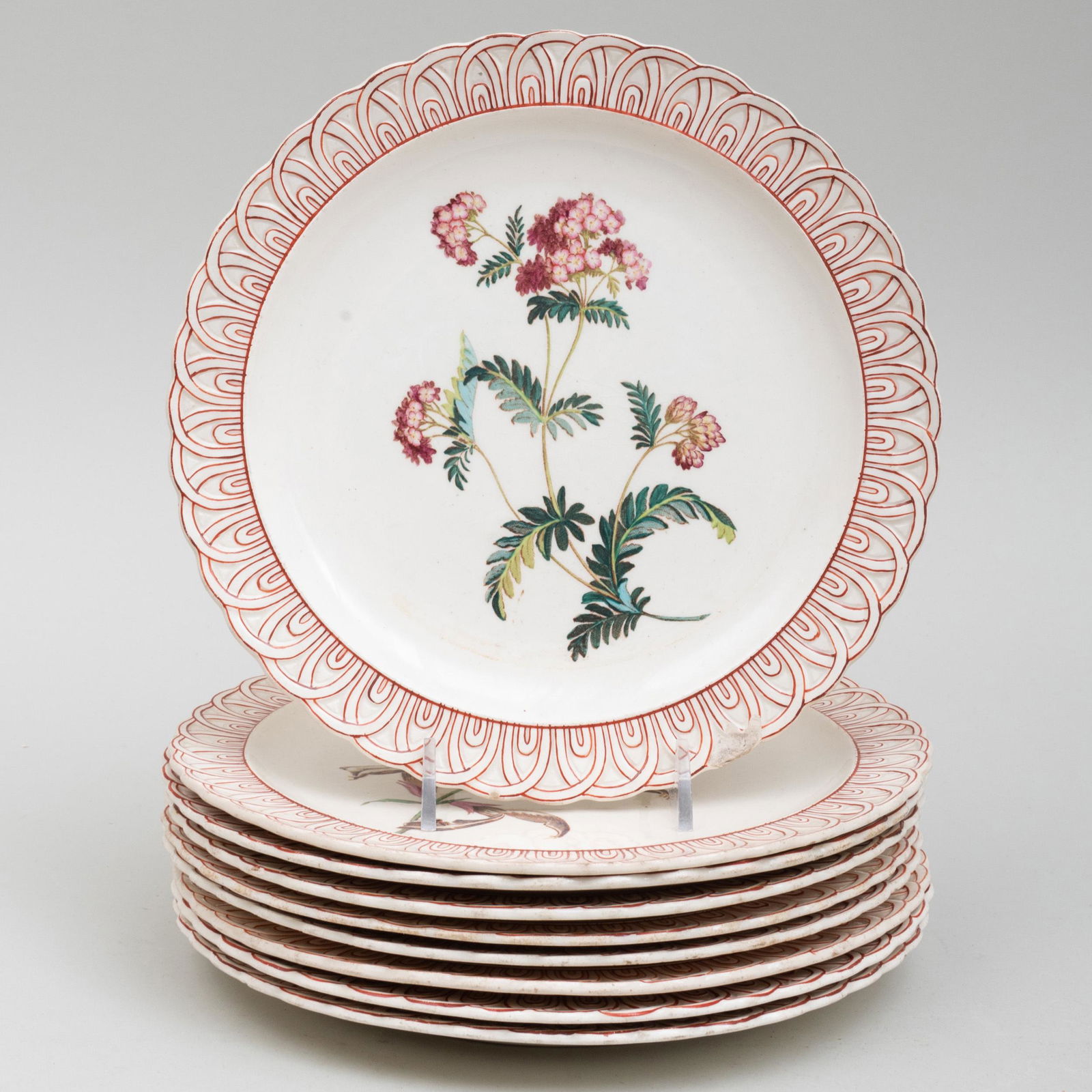 Set of Nine Copeland Transfer Printed and Enriched (1 of 11)