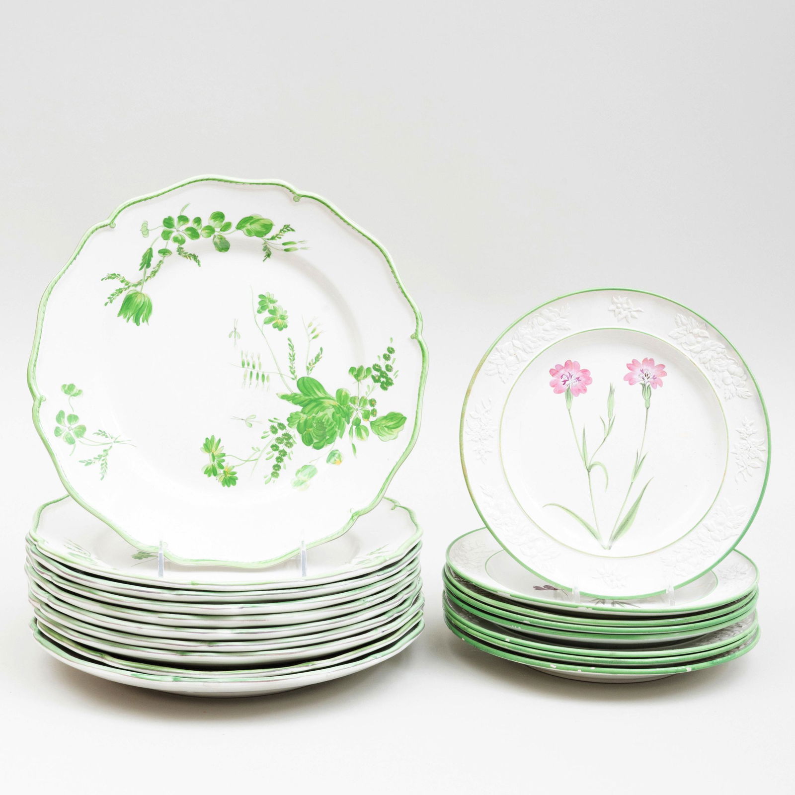 Assembled Porcelain Table Service Decorated with Green (1 of 20)