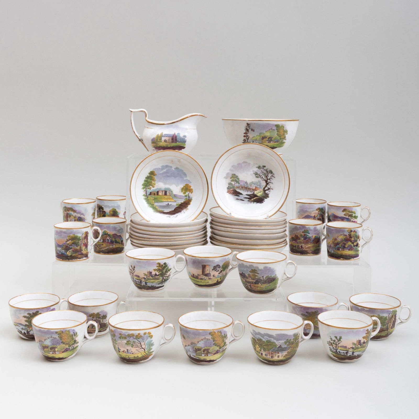 Set of English Transfer Printed and Enriched Porcelain (1 of 20)