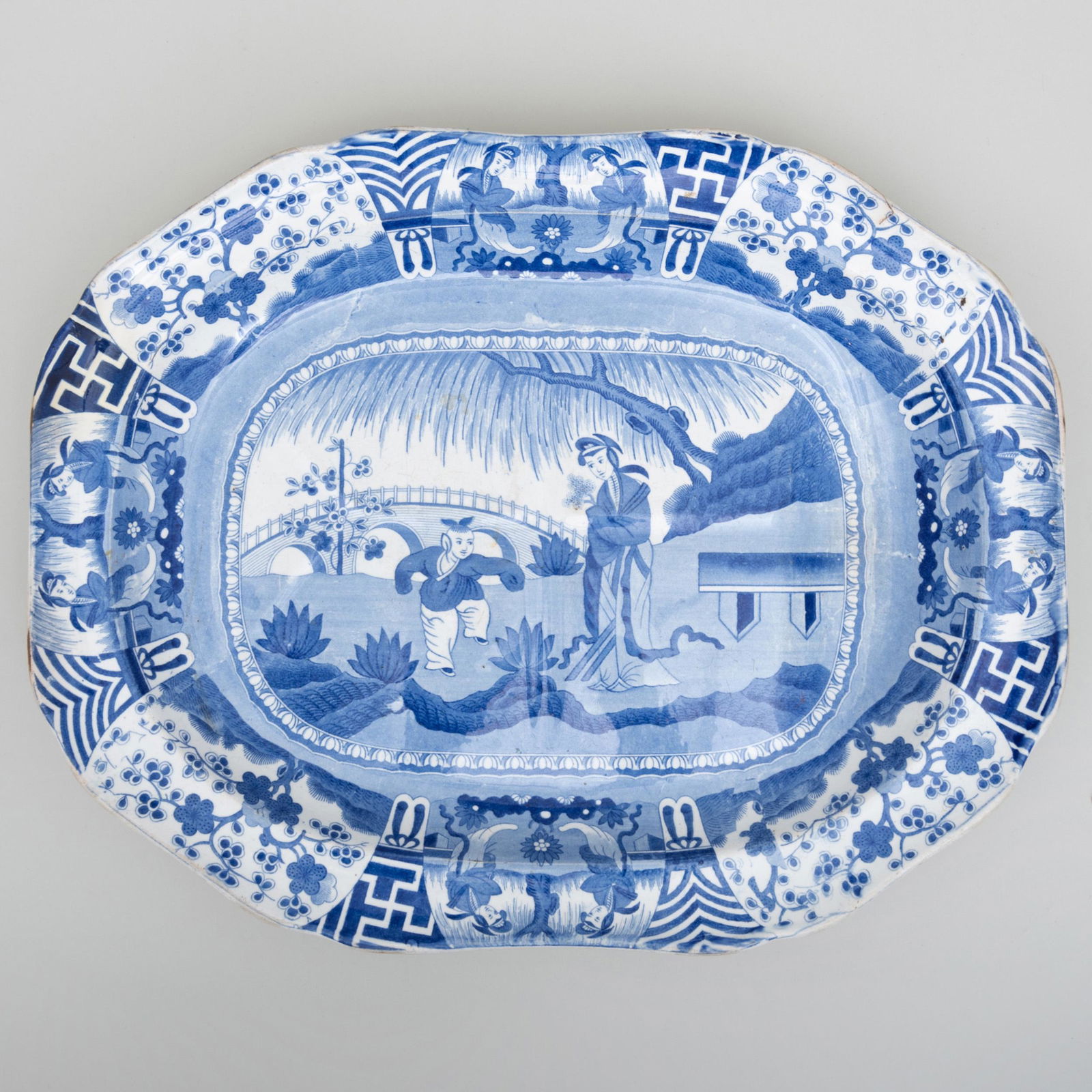 Copeland Blue Transfer Printed Chinoiserie Well and (1 of 4)