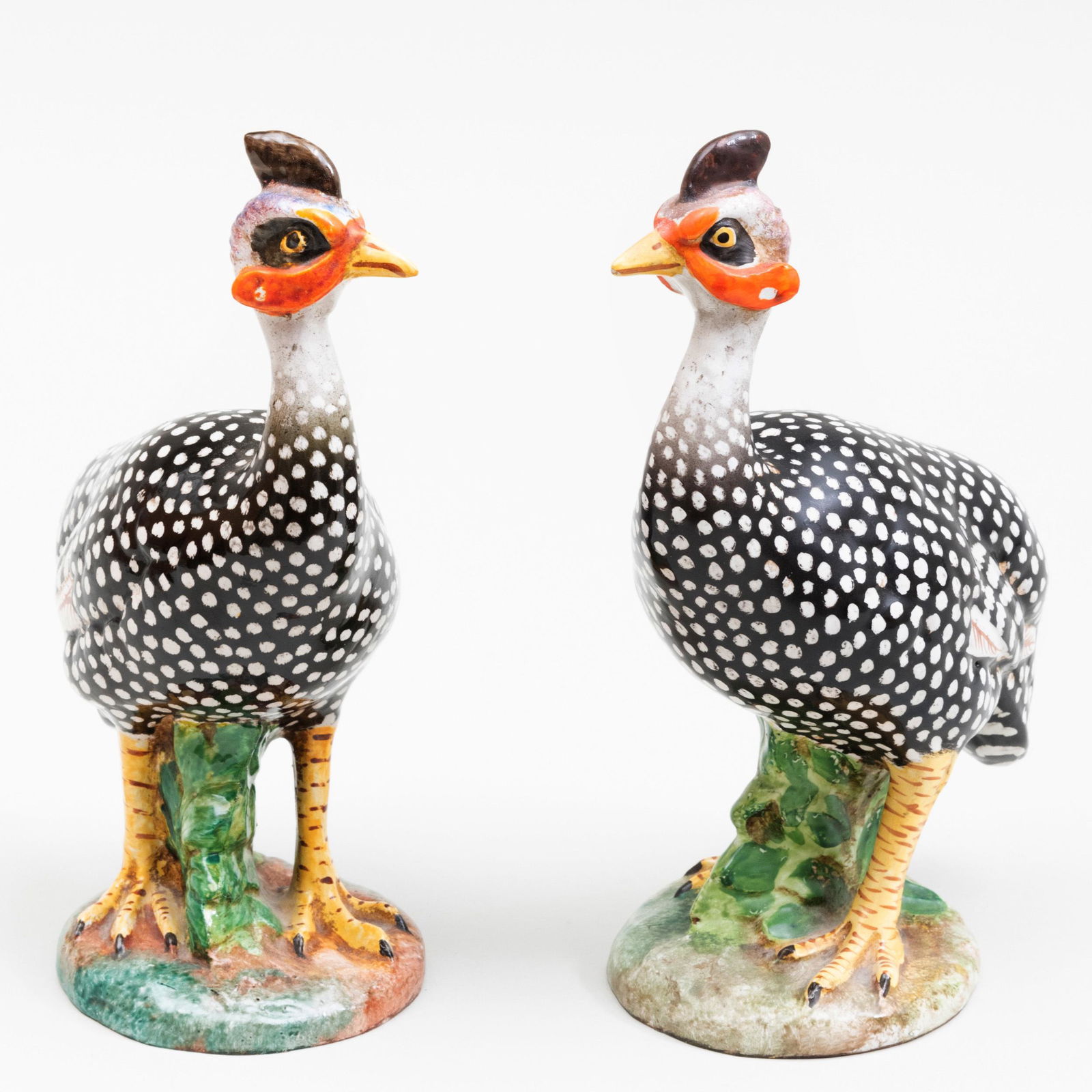 Pair of Italian Pottery Models of Guinea Hens (1 of 7)