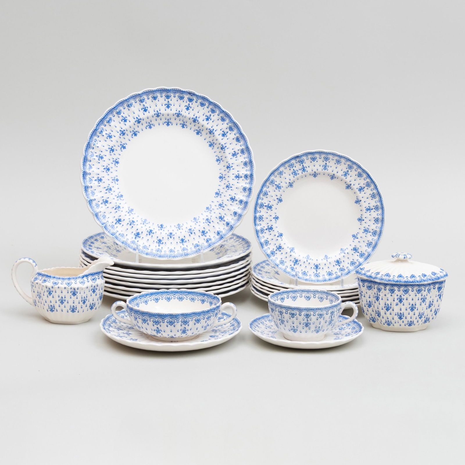 Set of Copeland Porcelain Dinnerware in the 'Fleur de (1 of 3)