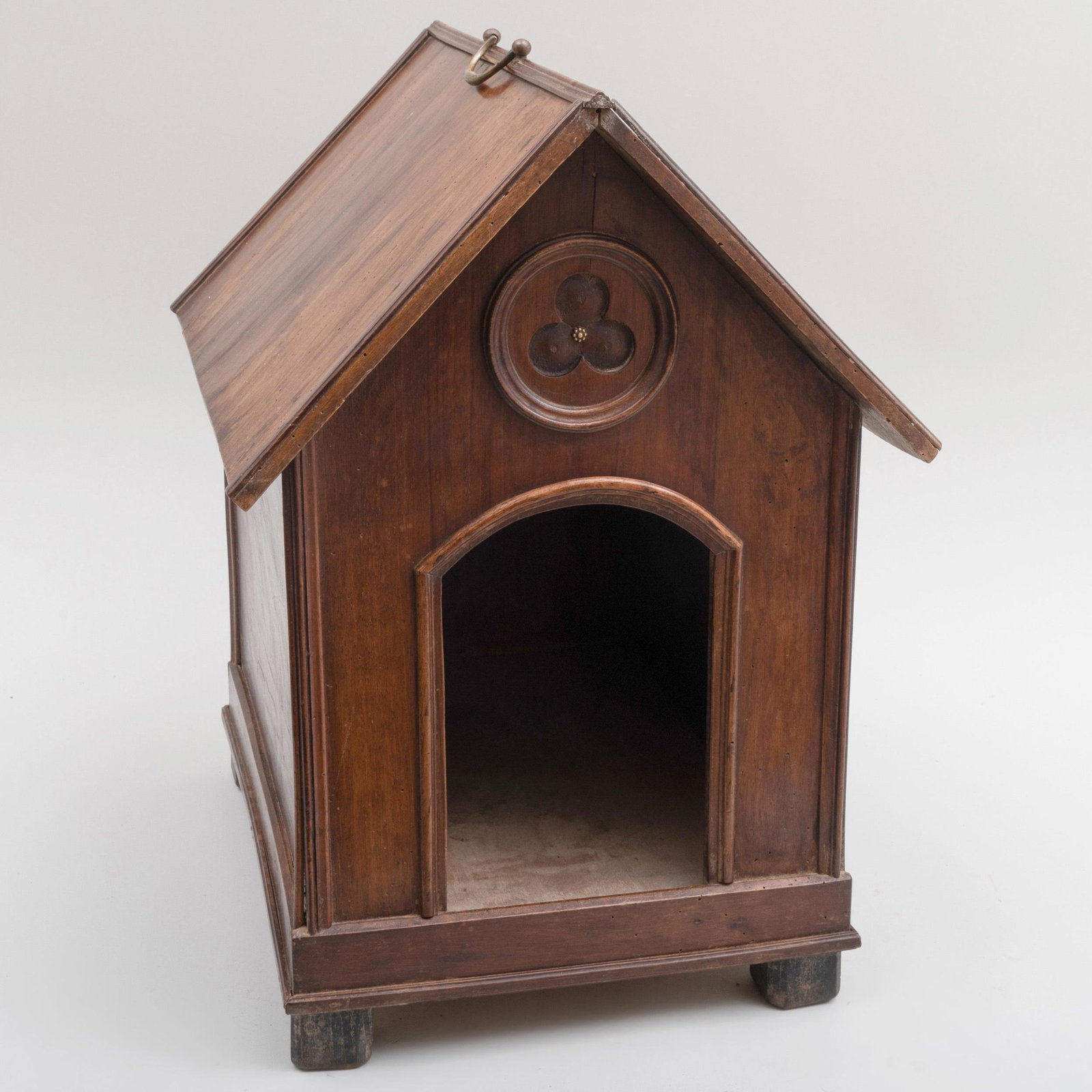 Neo-Gothic Walnut and Pine Doghouse: Neo-Gothic Walnut and Pine Doghouse 20 3/4 x 14 1/2 x 17 1/4 in.