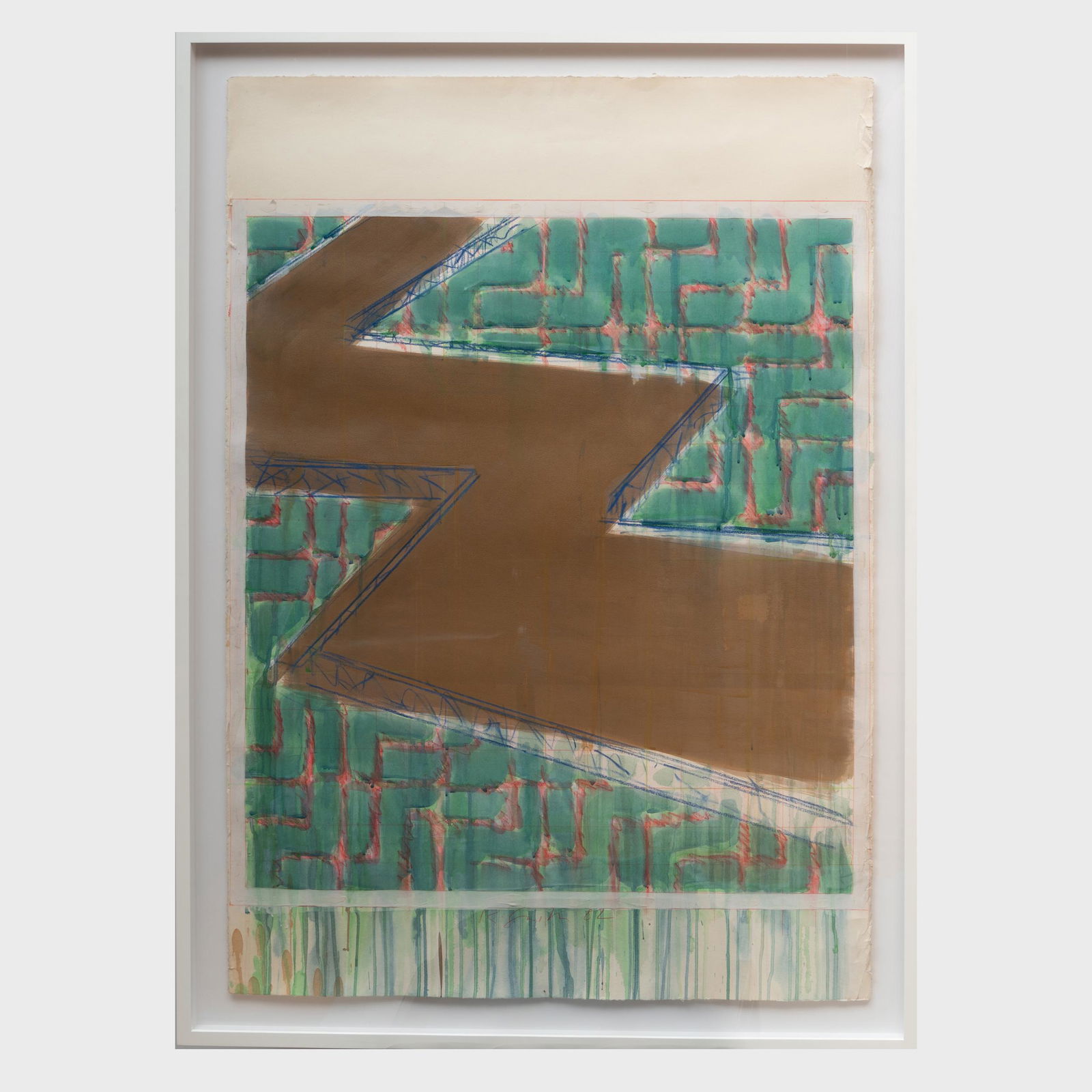 Richard Smith (1931-2016): Untitled: Richard Smith (1931-2016): Untitled Mixed media on paper, 1982, signed 'R. Smith' and dated lower center. 42 1/2 x 30 in. (sheet), 47 1/4 x 34 1/2 in. (frame). The Collection of Matthew Rutenberg