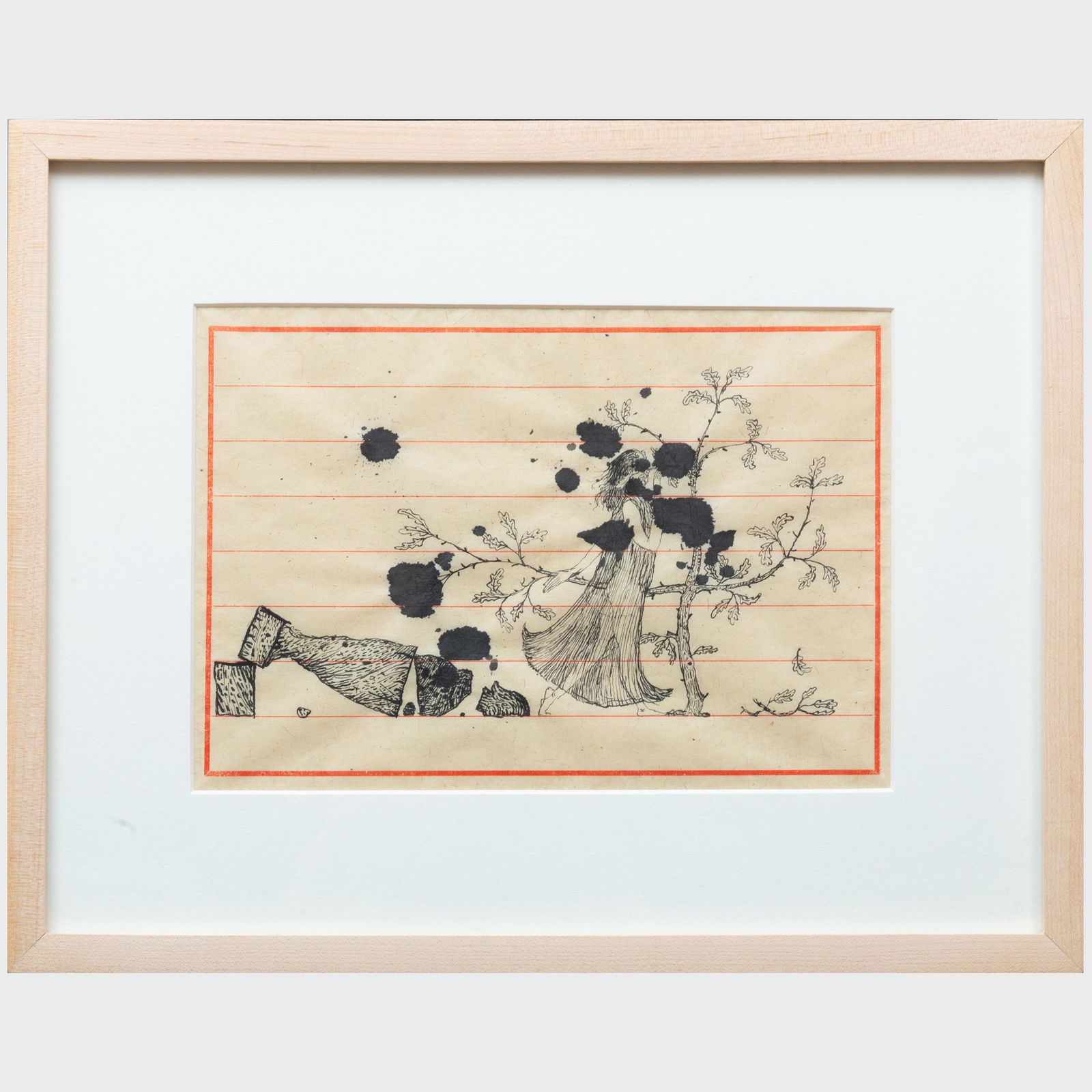 Chris Hammerlein (b. 1962): Untitled (Series 1-16): Chris Hammerlein (b. 1962): Untitled (Series 1-16) Sixteen ink on tissue-thin buff paper, unsigned. All 6 1/4 x 9 1/4 in. (sight), 11 1/2 x 14 1/2 in. (frame).