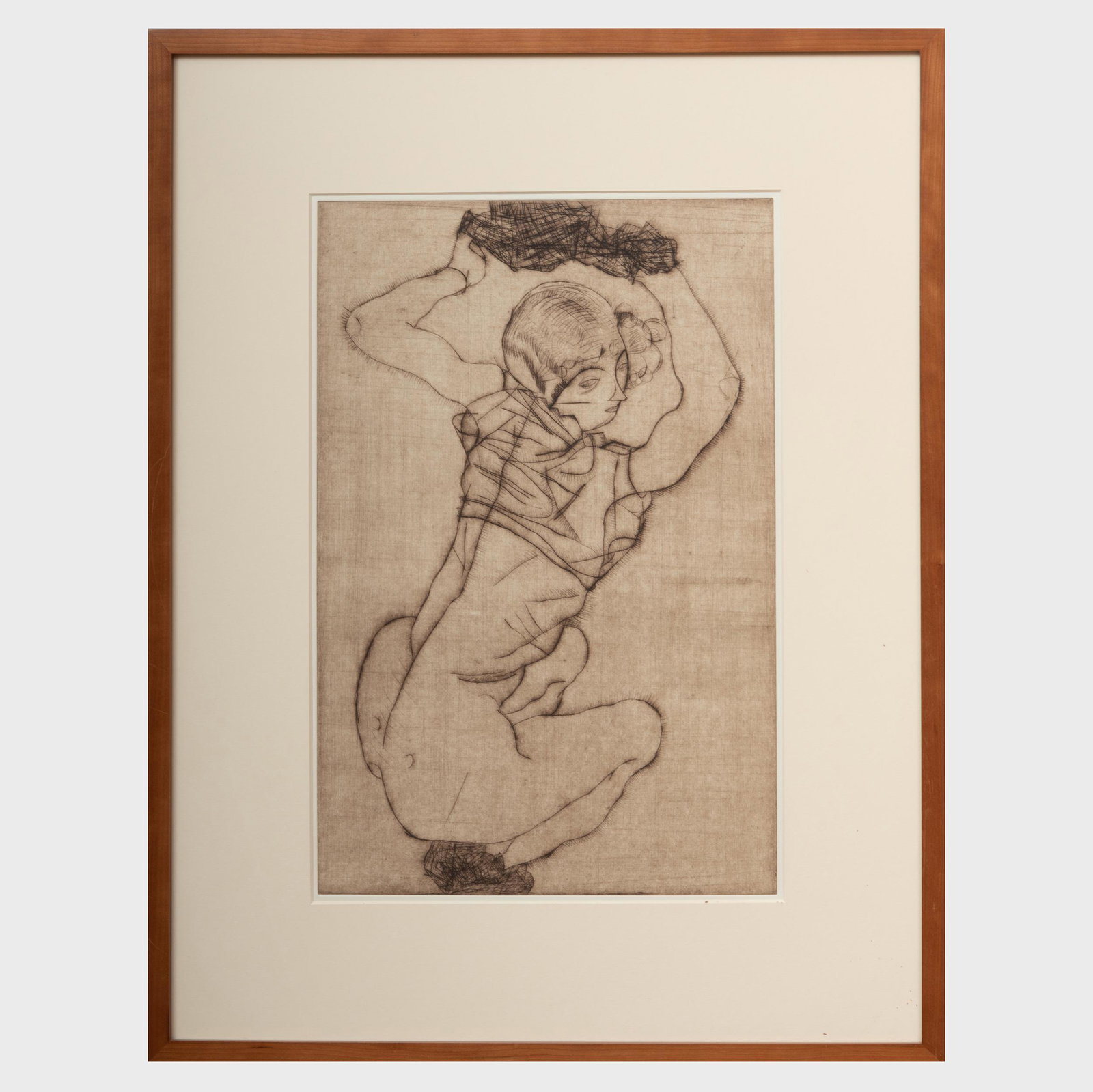 Egon Schiele (1890-1918): Kauernde (Squatting Woman),: Egon Schiele (1890-1918): Kauernde (Squatting Woman), from The Graphic Work of Egon Schiele Drypoint on wove paper, 1914, from the posthumous edition published by Galerie St. Etienne in 1990, signed w