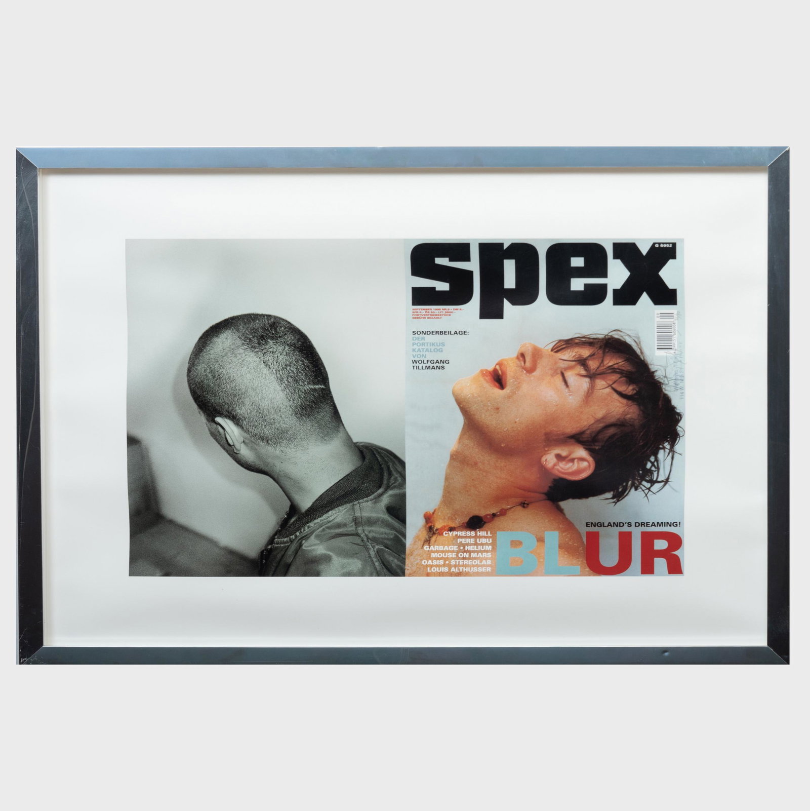 Wolfgang Tillmans (b. 1968): Damon Albarn for Spex: Wolfgang Tillmans (b. 1968): Damon Albarn for Spex Magazine Offset lithograph in colors on smooth wove paper, 1998, signed in pencil, numbered 48/80, with label from Matthew Marks Gallery, NY. 16 1/2 
