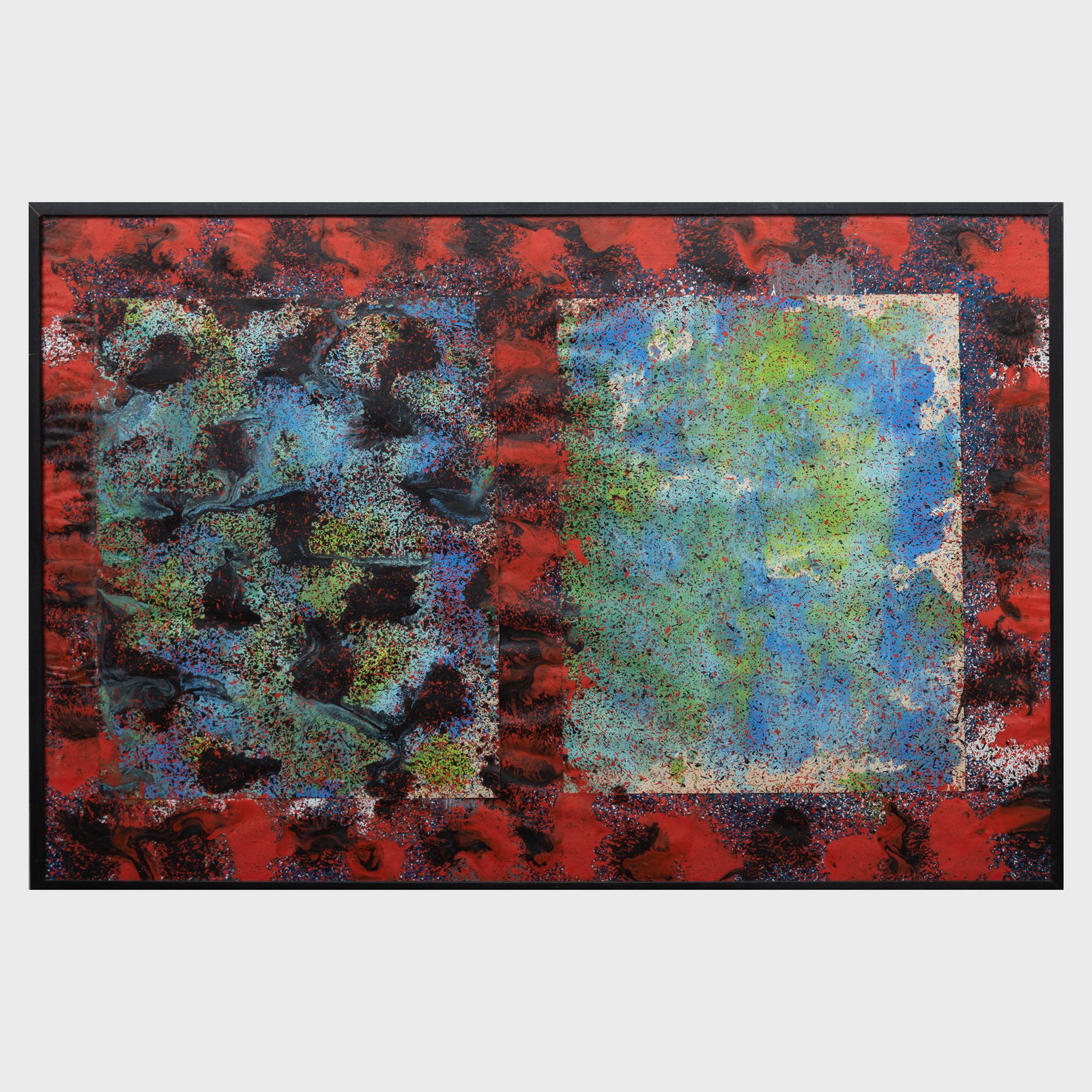 Richard Childers: Energy Drawing #10: Richard Childers: Energy Drawing #10 Acrylic and collage on paper, 1971, signed 'Richard Childers', titled and dated on the back of the frame. 22 1/2 x 34 1/2 in. (sight), 23 1/2 x 35 1/2 in. (frame).