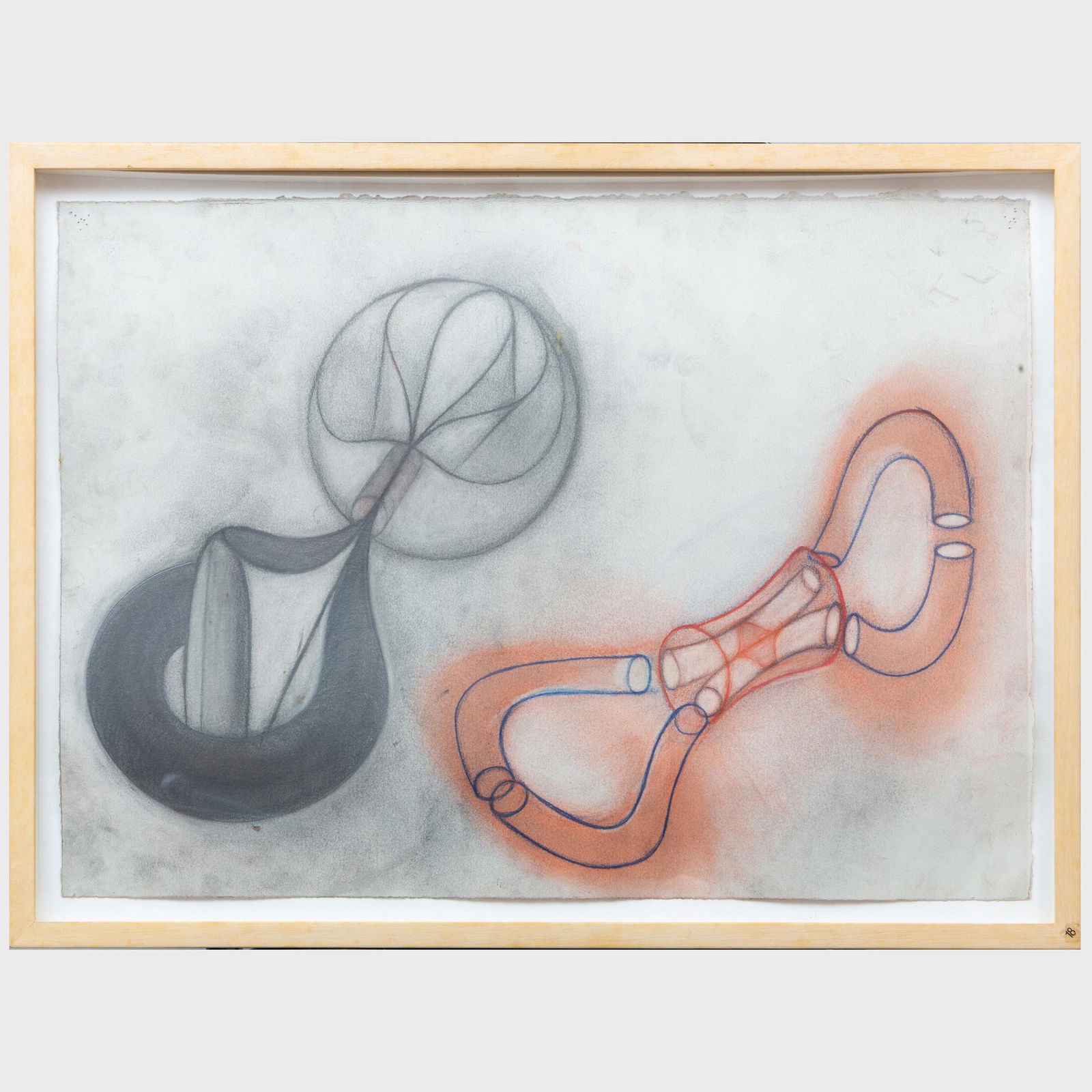 John Newman (b. 1952): Untitled: John Newman (b. 1952): Untitled Mixed media on paper, 1989, unsigned, with label from Galerie Jahn und Fusban, Munich. 15 x 21 in. (sheet), 17 1/4 x 23 in. (frame). Note: Newman is best-known for his