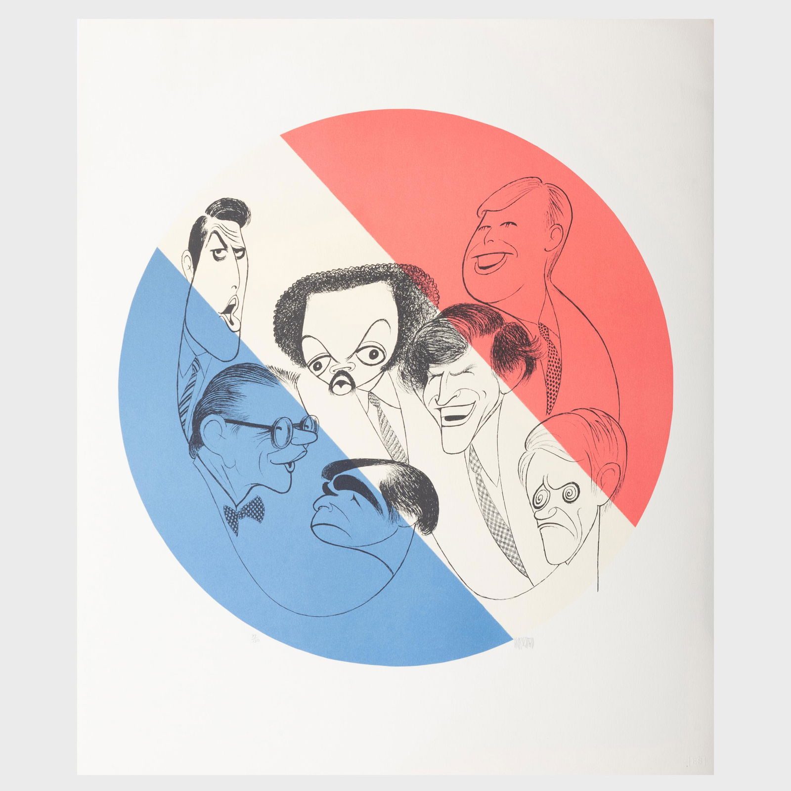 Al Hirschfeld (1903-2003): Democratic National: Al Hirschfeld (1903-2003): Democratic National Convention Lithograph in colors on wove paper, 1988, signed in pencil, numbered 97/150. 25 1/2 x 21 1/2 in. (sheet), unframed.