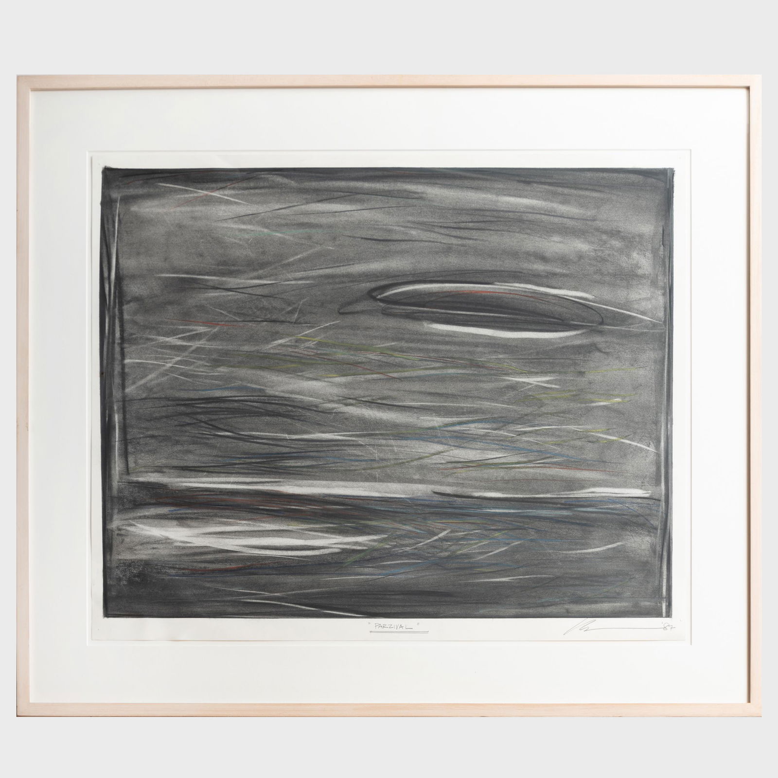 Robert Wilson (b. 1941): Parzival: Robert Wilson (b. 1941): Parzival Graphite and colored pencil on paper, 1987, signed 'Robert Wilson' and dated lower right, titled lower center, with label from Paula Cooper Gallery, NY. 22 3/4 x 28 1