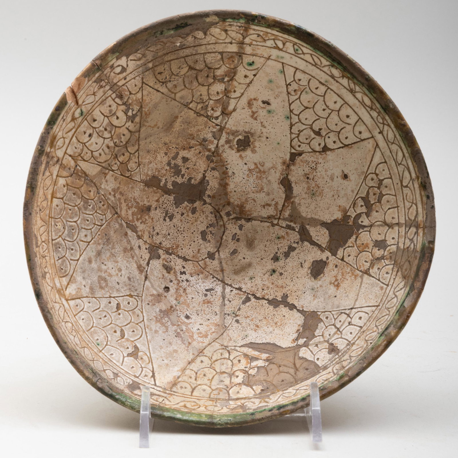 Nishapur Glazed Earthenware Bowl: Nishapur Glazed Earthenware Bowl 6 1/2 in. diam.By repute Mathias Komor, NY. The consignor worked for Mr. Komor from 1982-1984, and purchased this bowl during this time.