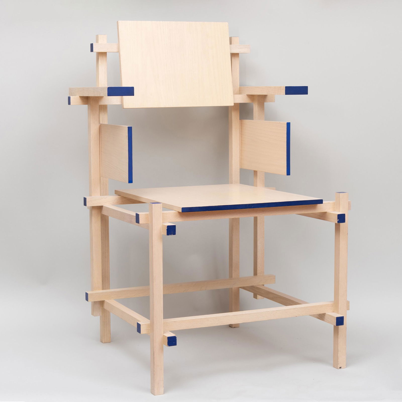 Gerrit Thomas Rietveld Painted Wood 'Dining Chair': Gerrit Thomas Rietveld Painted Wood 'Dining Chair' Circa 1980, unmarked. 37 1/4 x 24 x 23 3/4 in. Leo Castelli Gallery, NY.