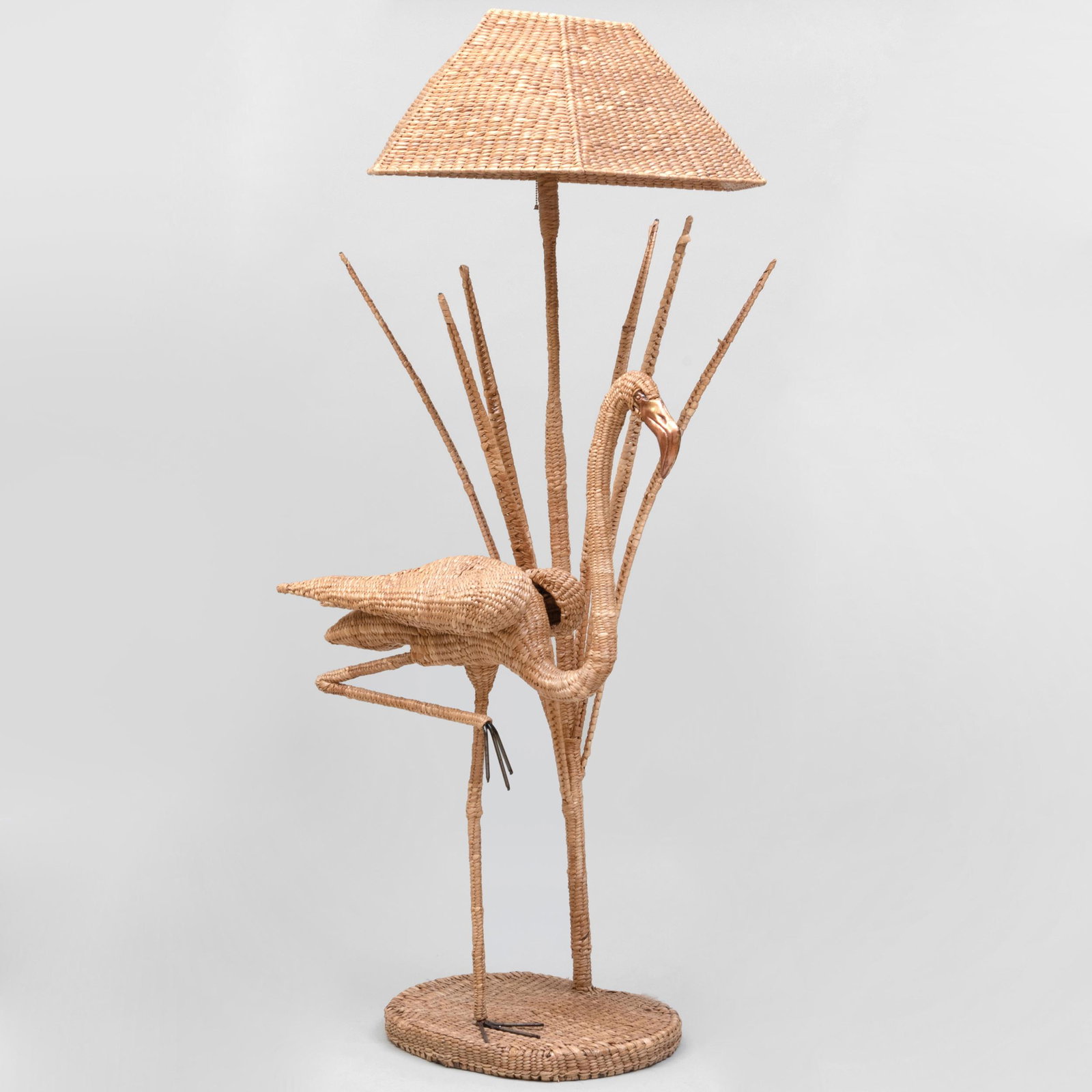 Mario Lopez Rattan Flamingo Floor Lamp: Mario Lopez Rattan Flamingo Floor Lamp 5 ft. 10 x 31 x 27 in.