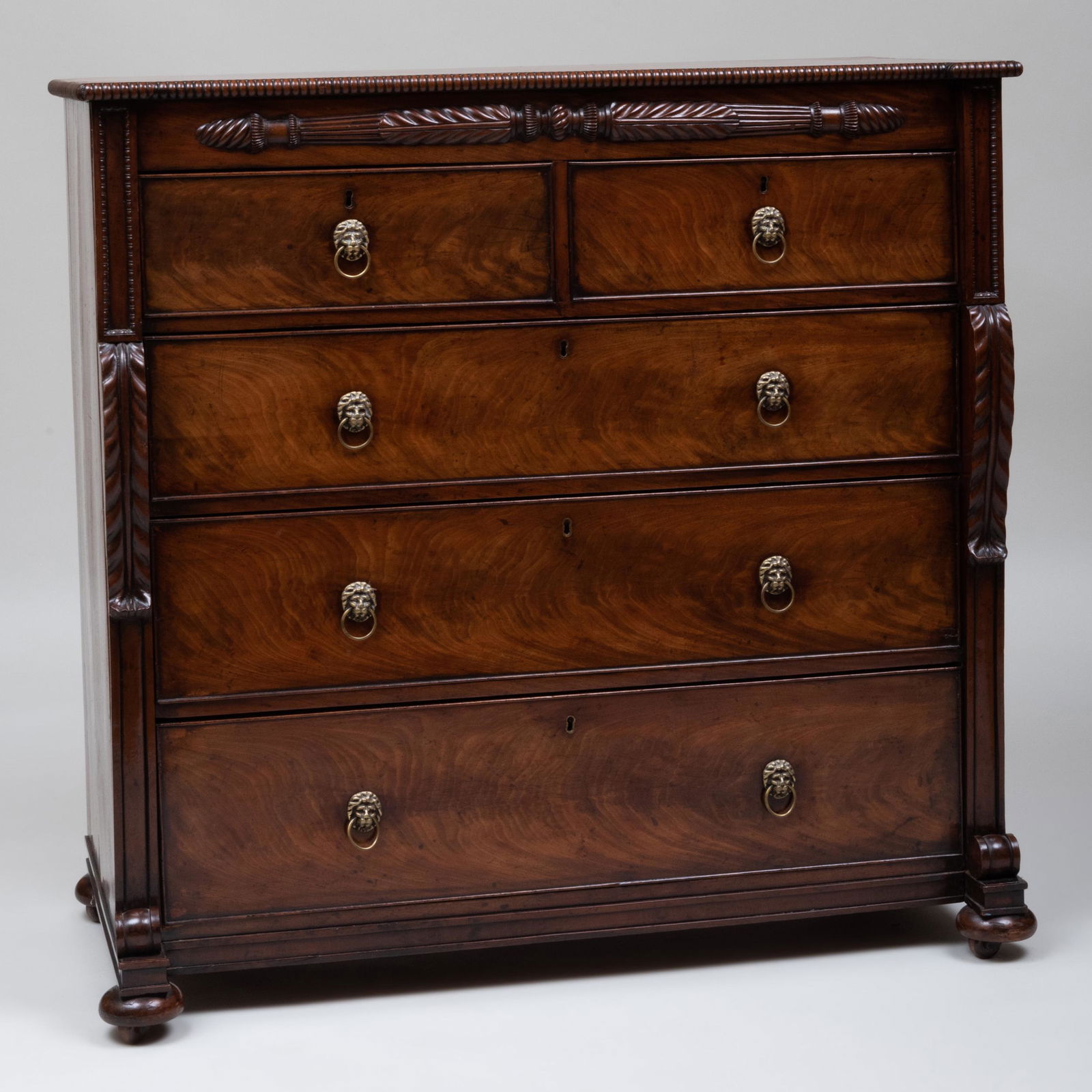 Late Regency Carved Mahogany Chest of Drawers (1 of 8)