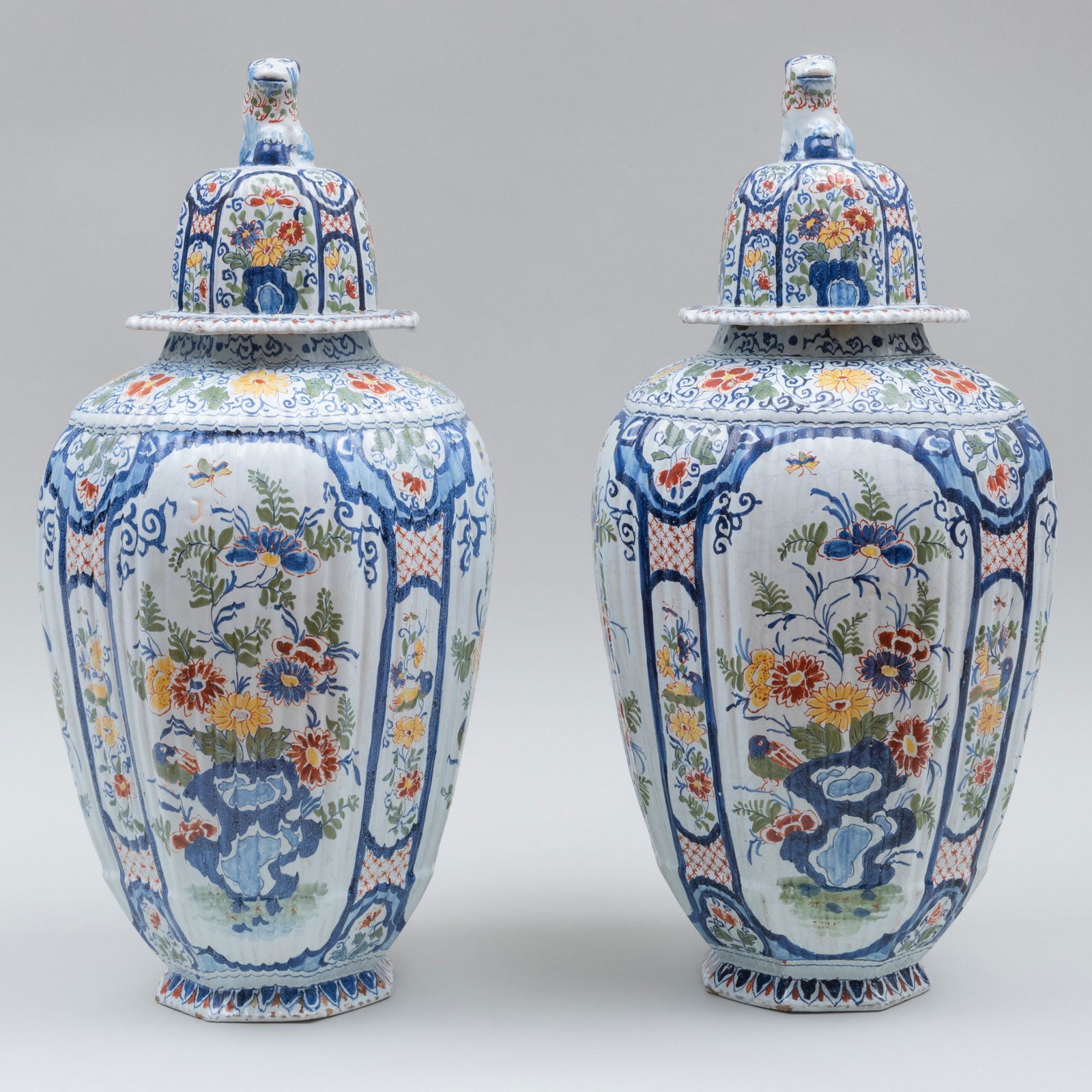 Dutch Delft Polychrome Jars and Covers (1 of 9)