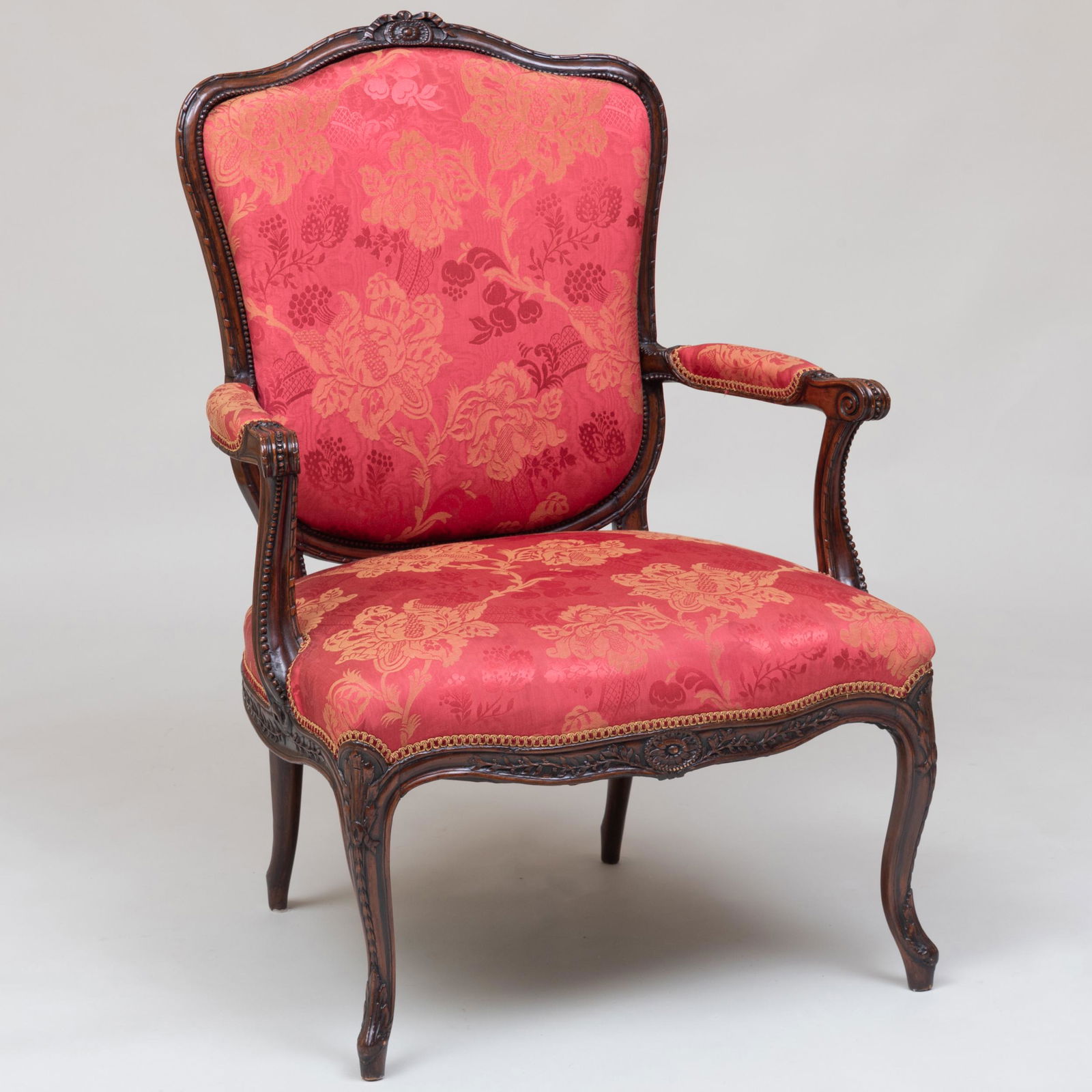 George III Carved Mahogany Armchair, in the French (1 of 8)