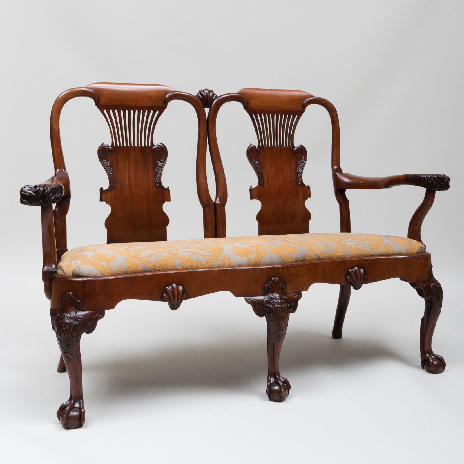 Fine Early George III Carved Mahogany Double Chair Back (1 of 7)