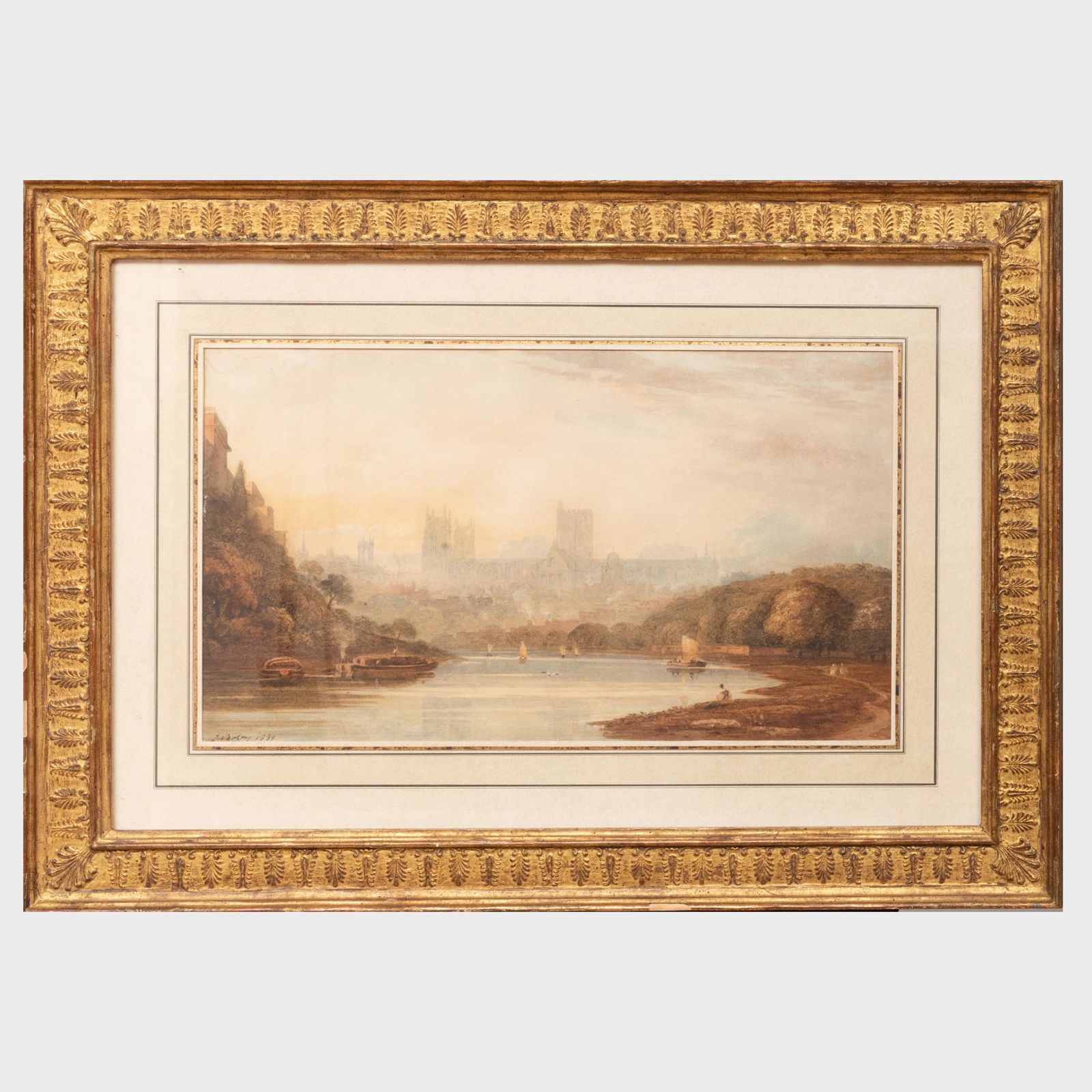 John Varley (1778-1842): View of Yorkminster: John Varley (1778-1842): View of Yorkminster Watercolor on paper, 1839, signed 'J. Varley' and dated lower left, with label from Davis Galleries, NY. 9 3/4 x 16 3/4 in. (sheet), 18 x 25 in. (frame).