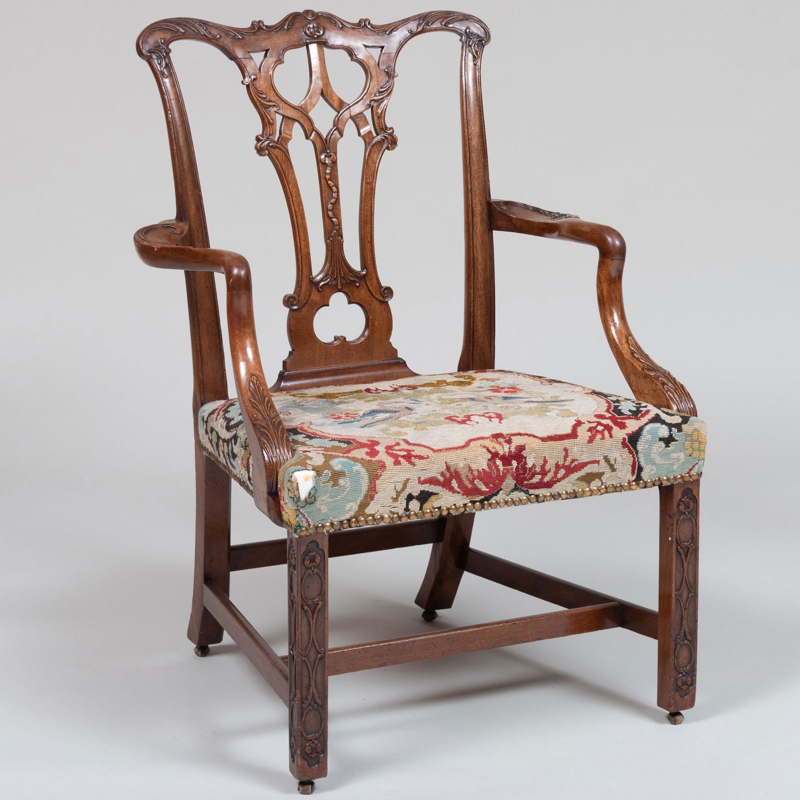 Fine George III Carved Mahogany Armchair (1 of 8)