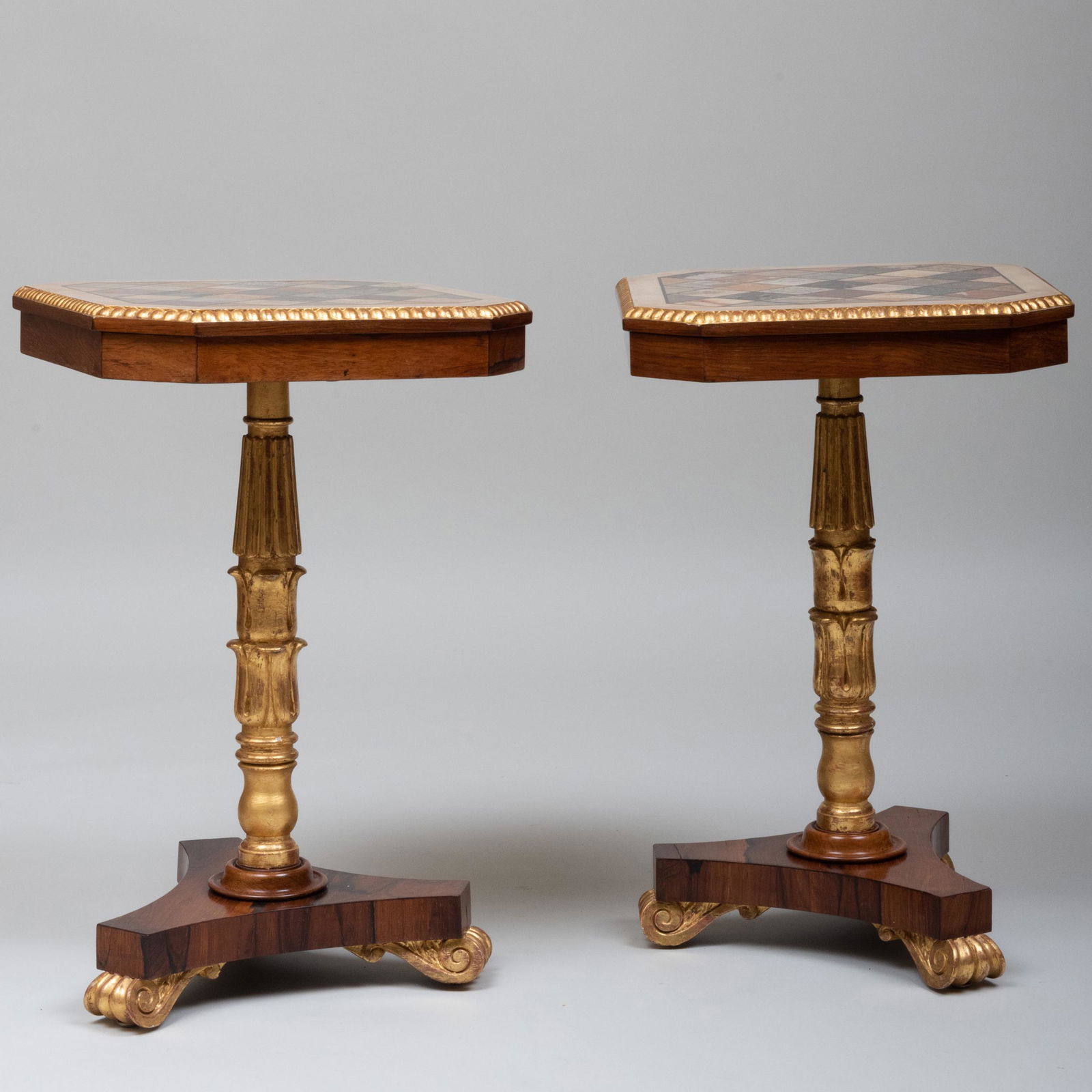 Pair of William IV Style Specimen Marble, Rosewood and (1 of 8)