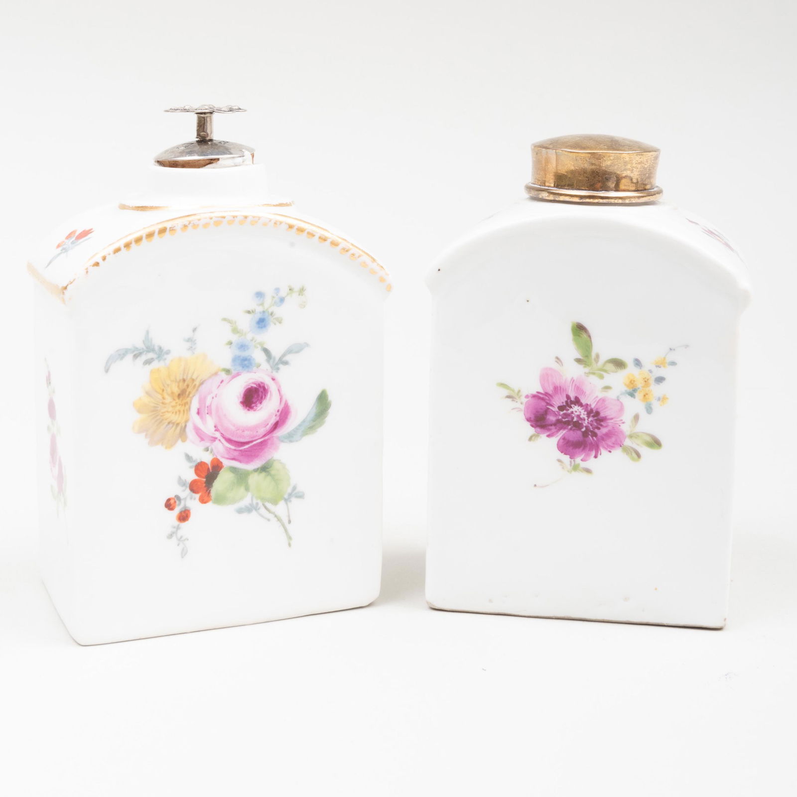 Two German Porcelain Tea Caddies Decorated with Flower (1 of 8)