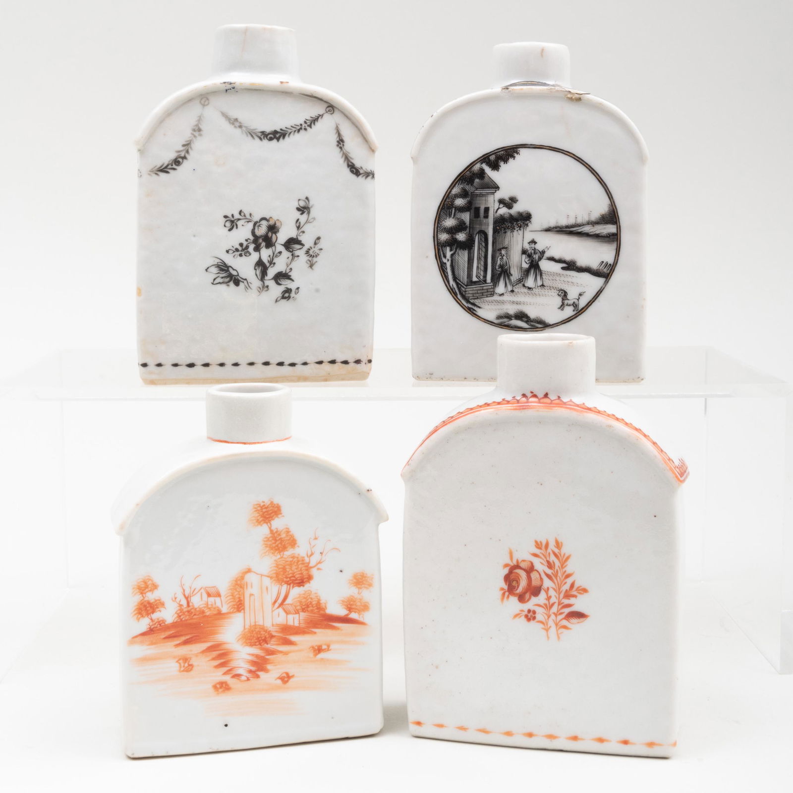 Group of Four Chinese Export Porcelain Tea Caddies (1 of 7)