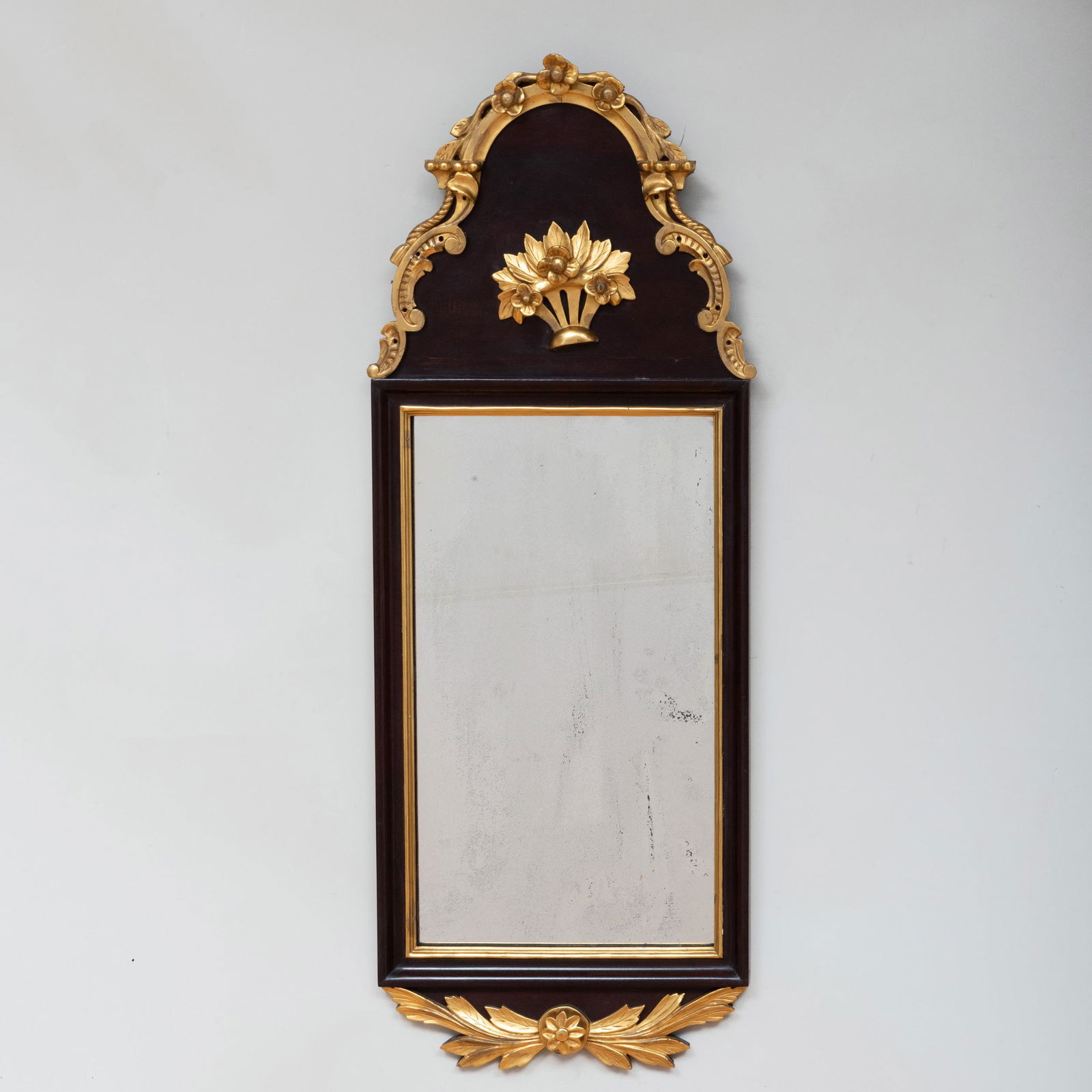 Continental Mahogany and Parcel-Gilt Mirror (1 of 2)