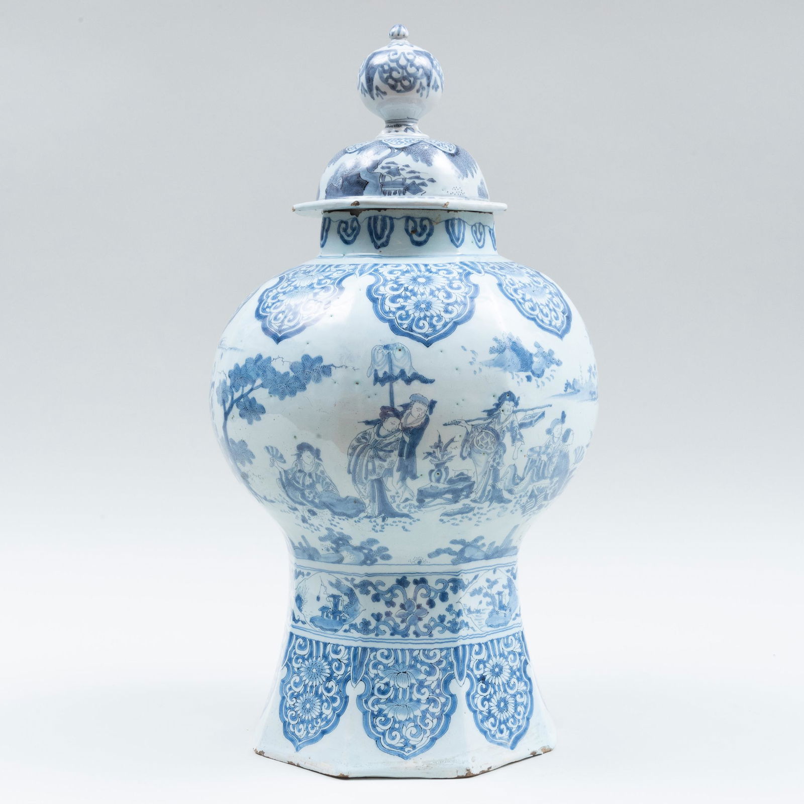 Dutch Delft Blue and White Octagonal Baluster Vase and (1 of 9)