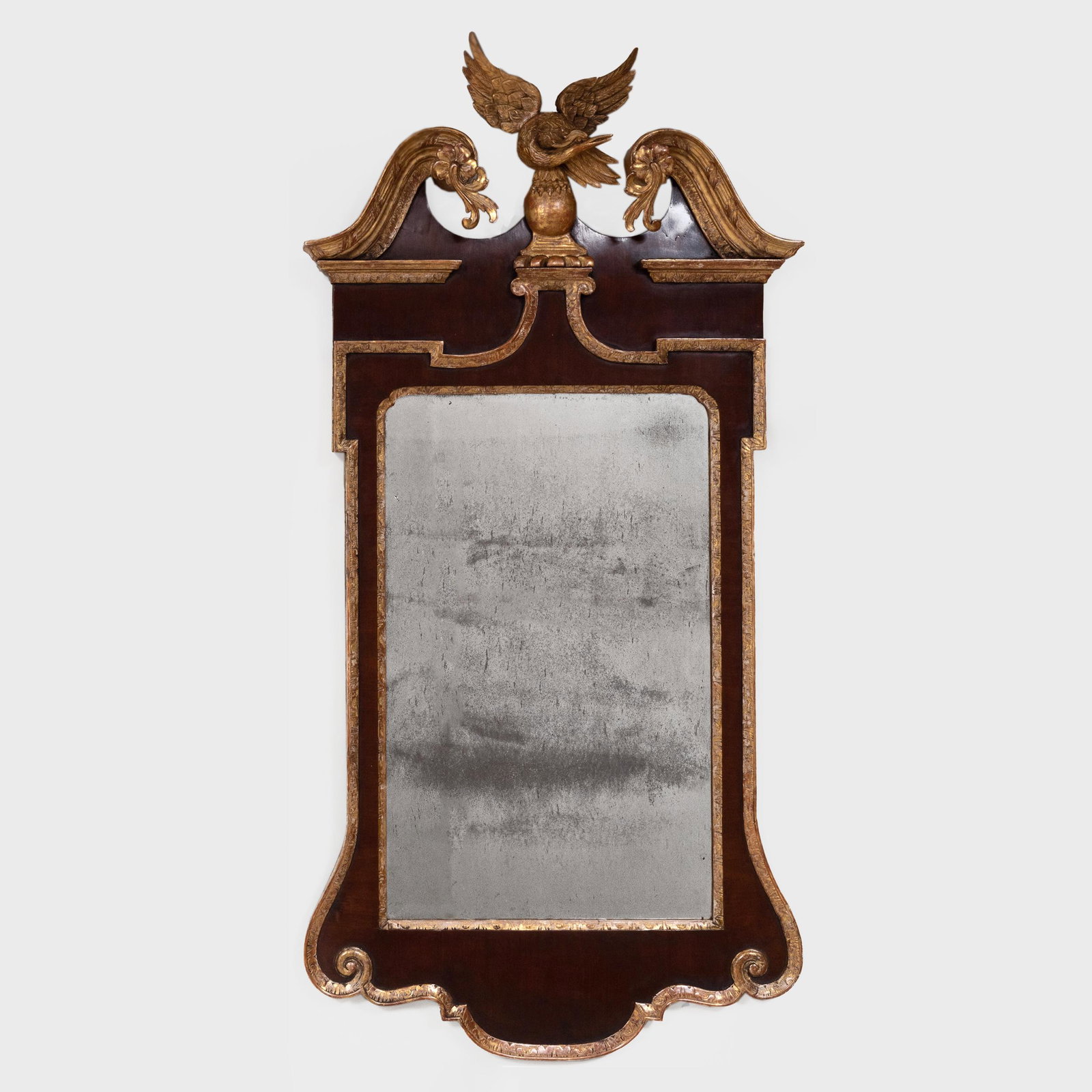 George III Mahogany and Parcel-Gilt Mirror: George III Mahogany and Parcel-Gilt Mirror 4 ft. 5 1/2 in. x 26 1/2 in.