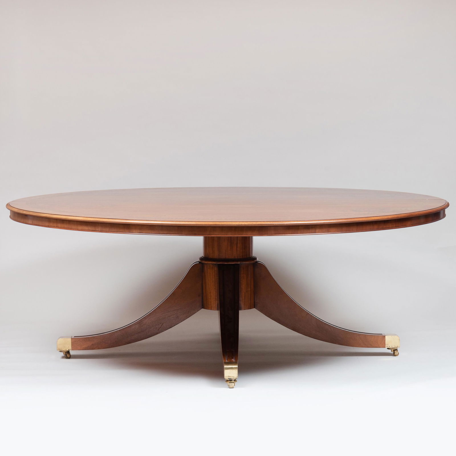George III Style Brass Inlaid Mahogany Breakfast Table, (1 of 10)