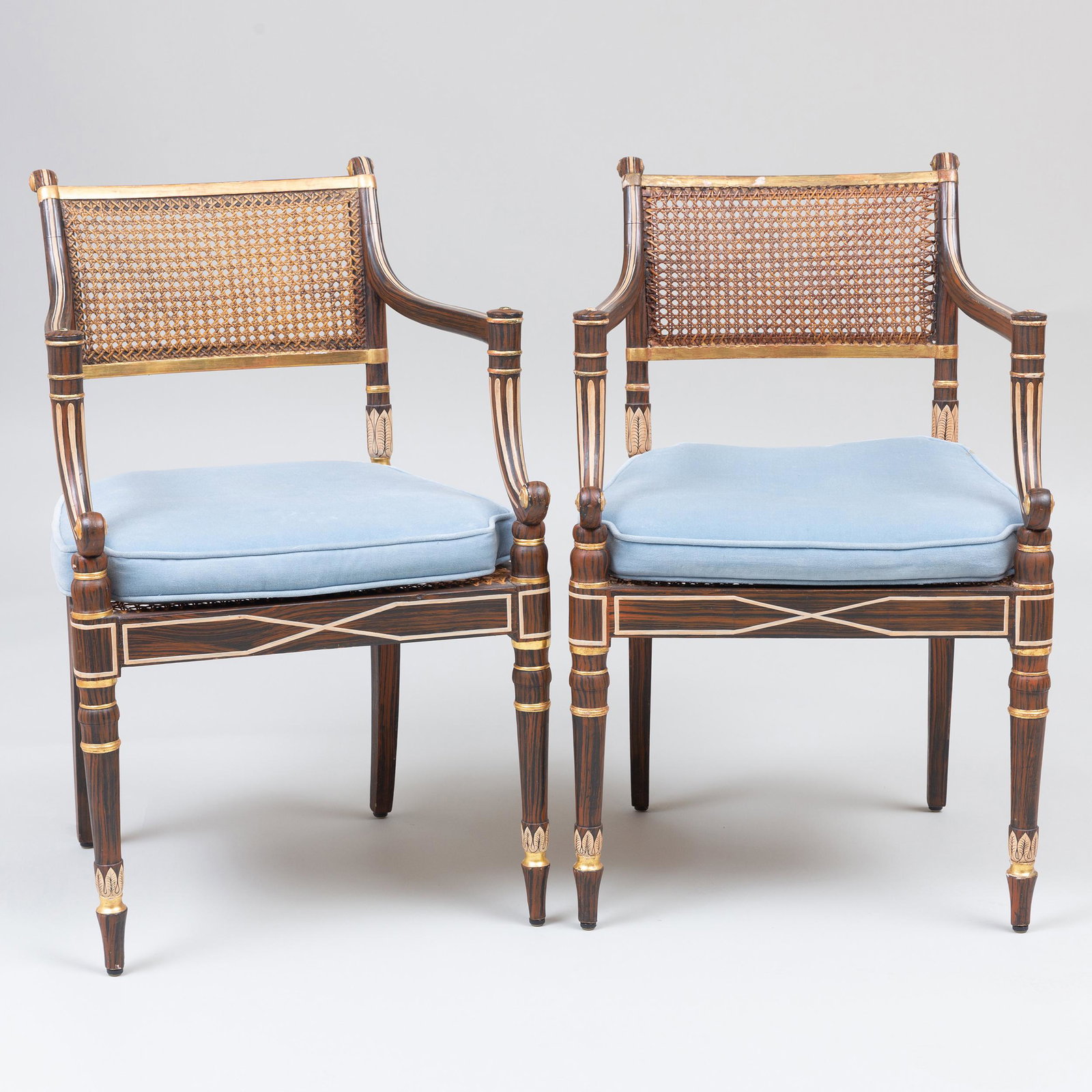 Pair of Regency Painted and Parcel-Gilt Armchairs (1 of 7)