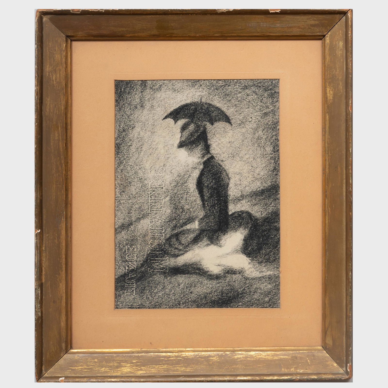 Attributed to Georges Seurat (1859-1891): Femme en: Attributed to Georges Seurat (1859-1891): Femme en blanc et noir Conté crayon on Michallet paper, unsigned, with the Bernheim-Jeune inkstamp on the back of the frame. 11 x 8 in. (sight), 18 x 15 in.