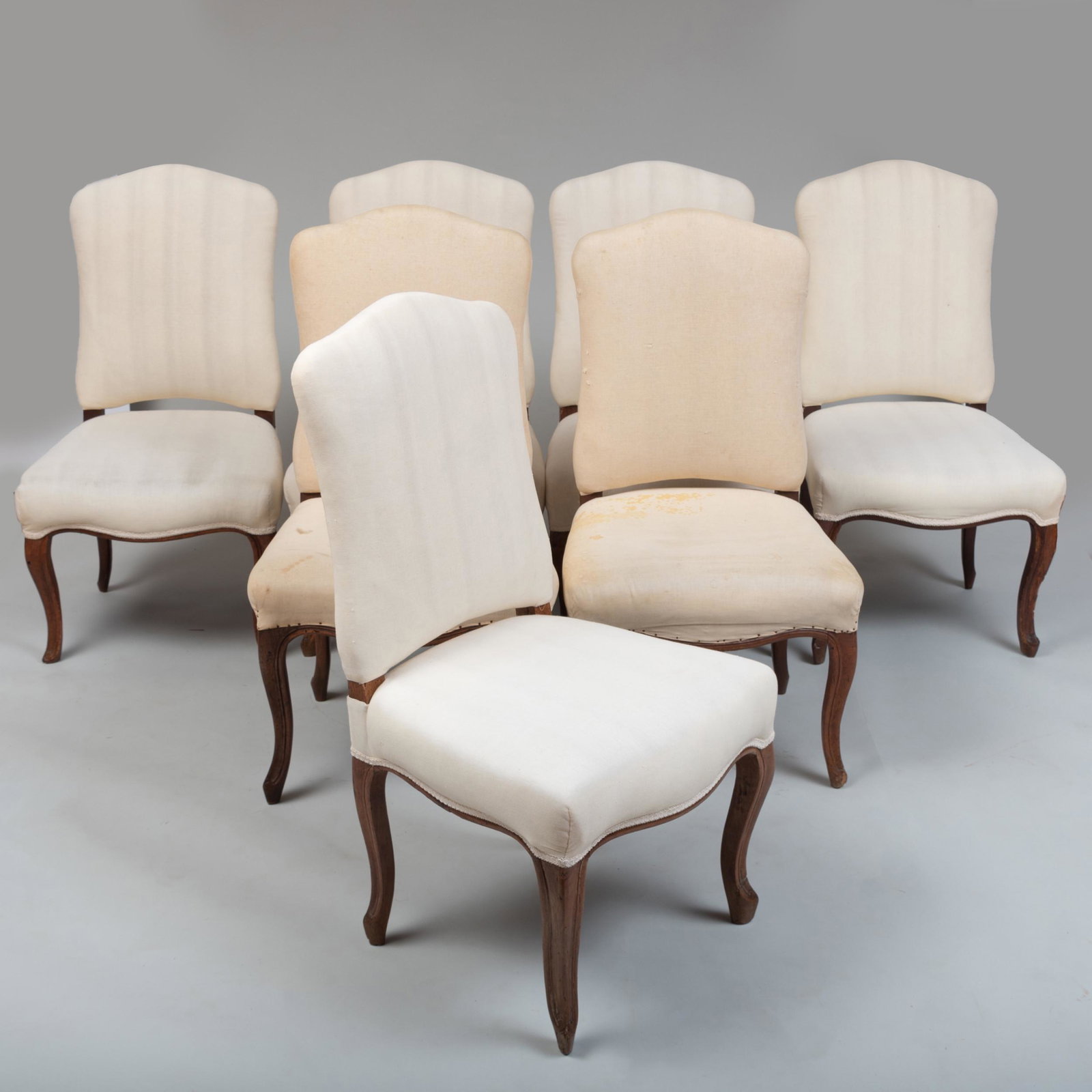 Set of Seven Louis XV Style Provincial Fruitwood Dining: Set of Seven Louis XV Style Provincial Fruitwood Dining Chairs 39 1/2 x 21 x 18 in. John Richardson: A Scholar Collects