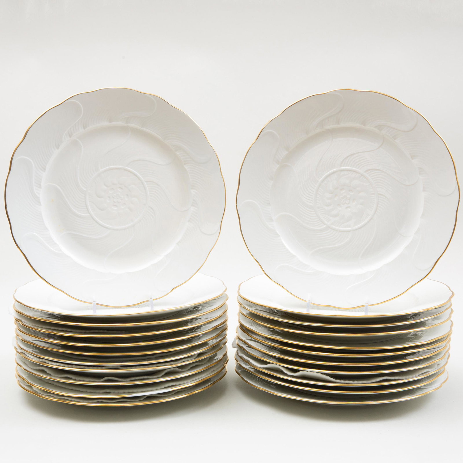 Twenty-Two Robert Haviland and C. Parlon Limoges: Twenty-Two Robert Haviland and C. Parlon Limoges Porcelain Dinner Plates Black printed mark, made for the Musée des Arts Décoratifs, Paris. 10 1/8 in. diam. Selected Property from the Collection of 