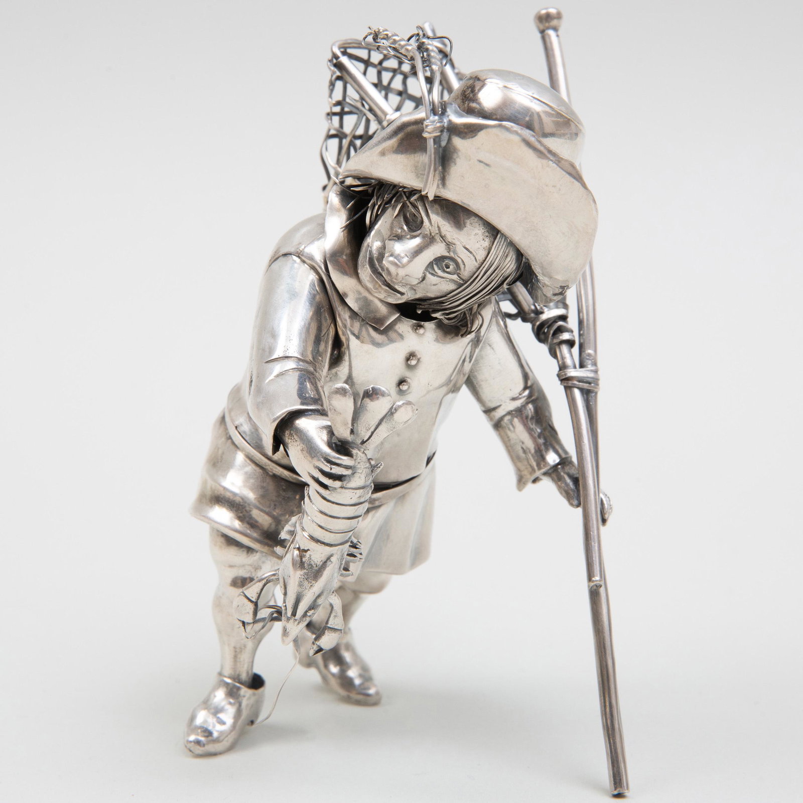 Italian Silver Dwarf Figure: Italian Silver Dwarf Figure Marked '.800'. 5 in. high, 5.3 approx. gross weight. Selected Property from the Collection of Mr. and Mrs. Gutfreund
