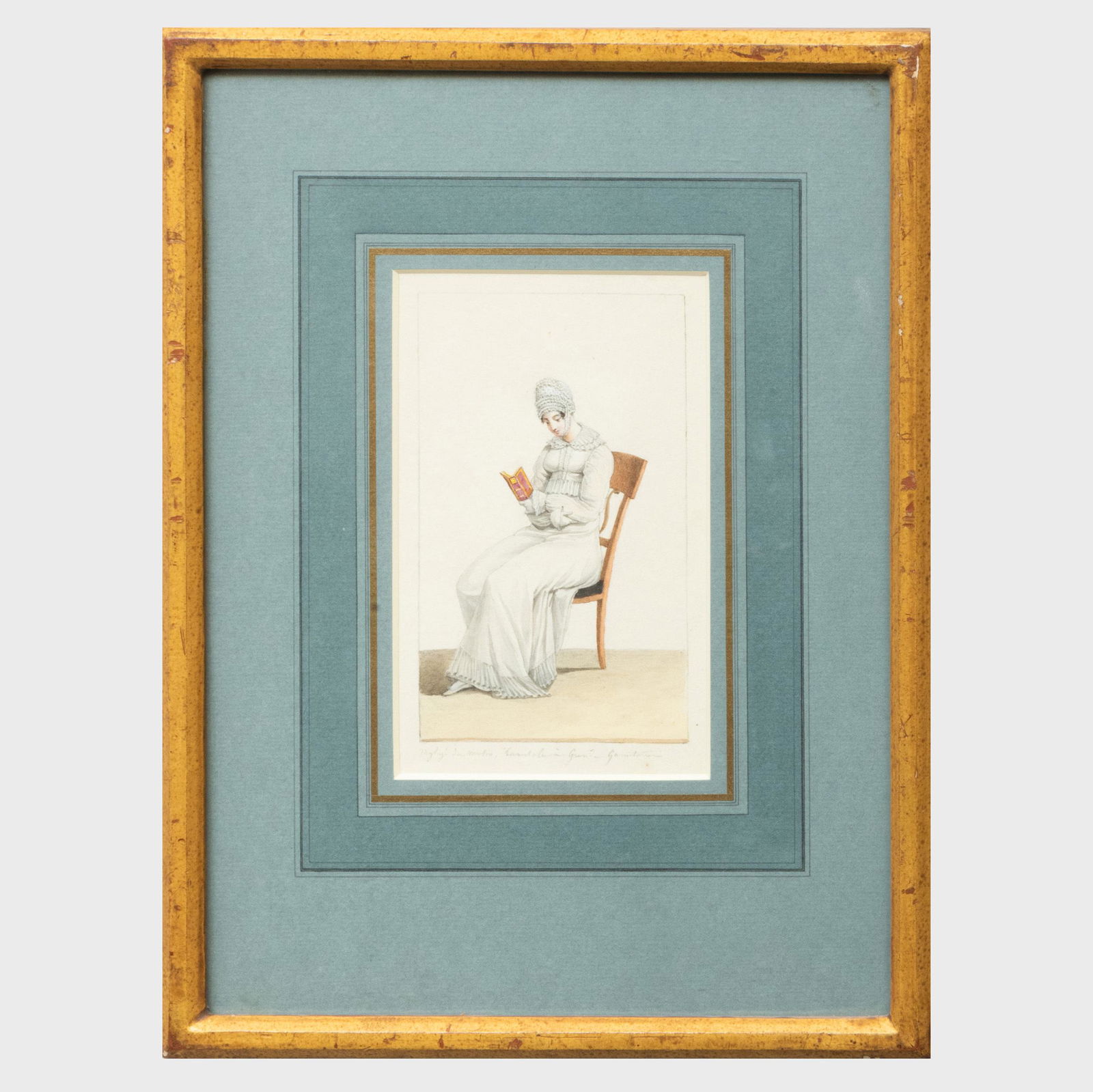 French School: Negligé du matin: French School: Negligé du matin Watercolor on paper, unsigned, titled at bottom; Family Meal, sanguine on paper, unsigned, with an indistinct blindstamp lower right; together with Edgar Chahine (18