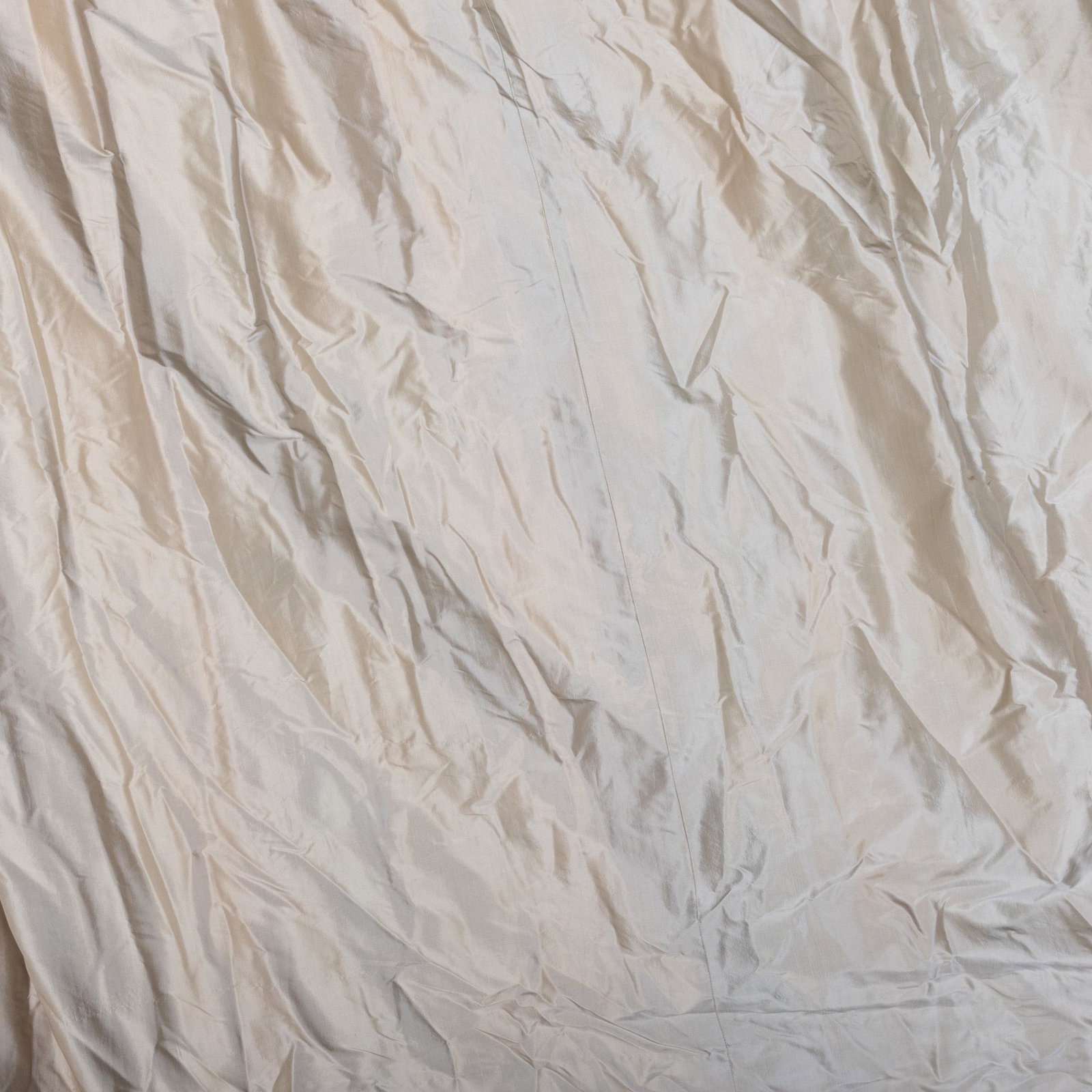 Set of Grey Silk Curtains: Set of Grey Silk Curtains From the Gallery Room. Comprising: Six panels Six tassel tiebacks Together with twelve shears The panels 123 in. long, 32 in. wide (at top), 80 in. wide (at bottom). T