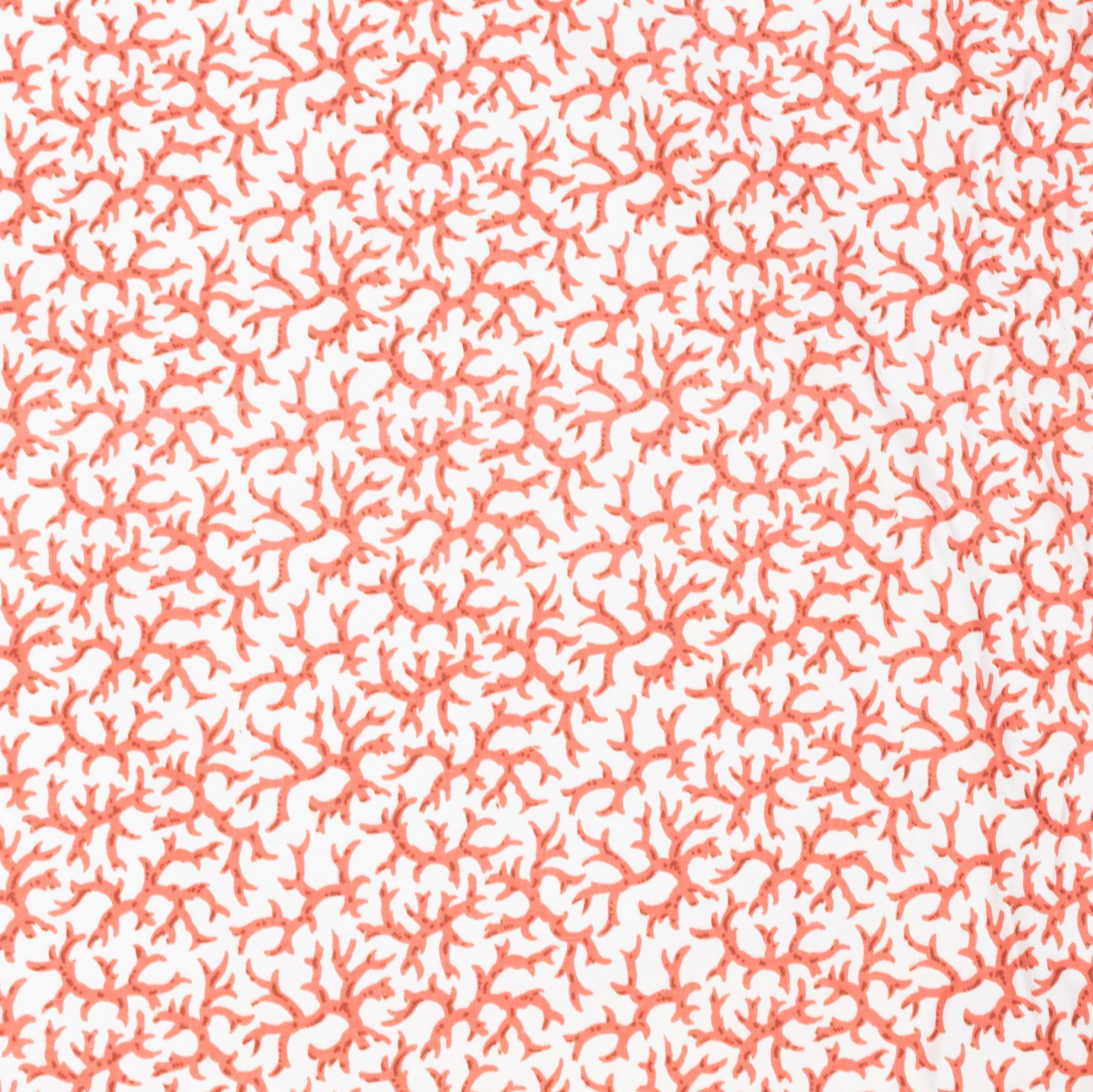 Group of Three Bolts of Fabric: Group of Three Bolts of Fabric Comprising: A cream and coral pattern fabric, approx. 44 in. wide, 13 yards long. A cream fabric, approx. 44 in. wide, 1 yard long. A yellow and cream printed fabric, ap
